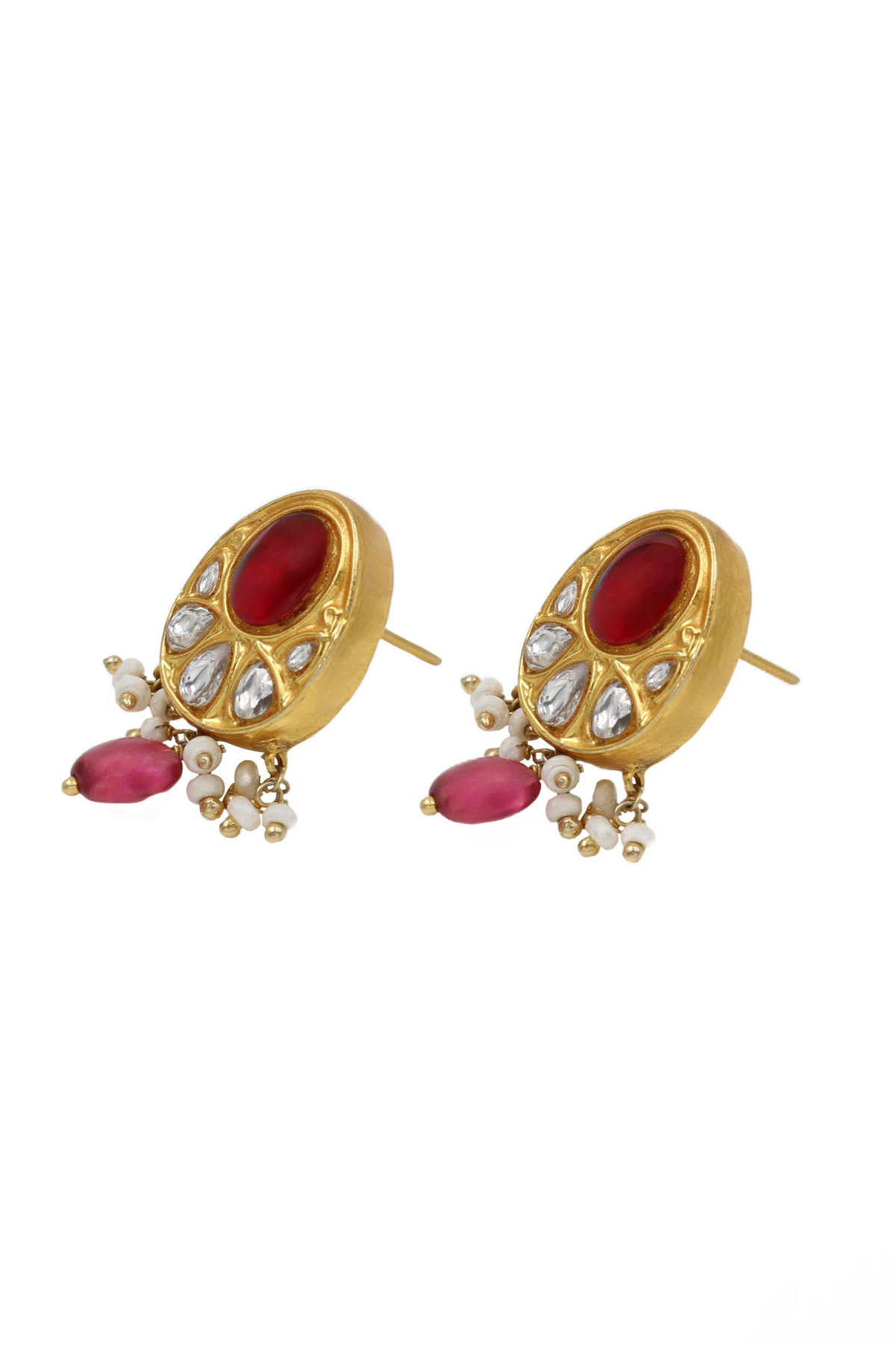 Luminous Gold Kundan Studded Earrings.