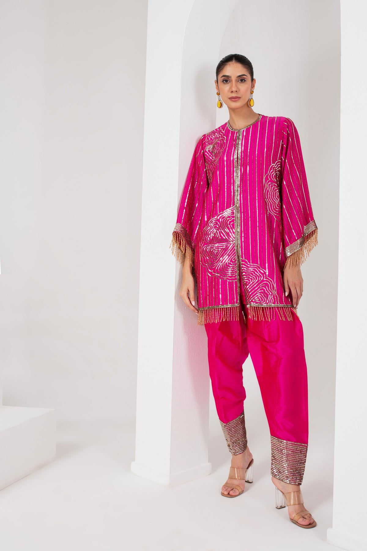 Fuschia Pink Short Kurta Set