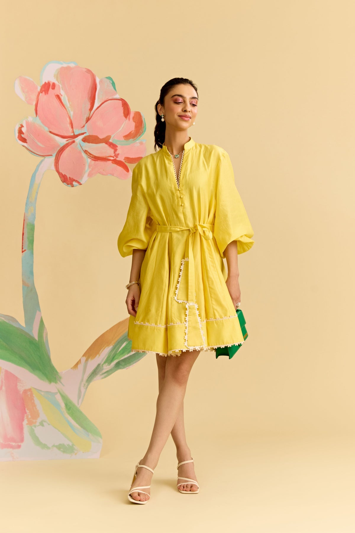 Yellow Chanderi Dress