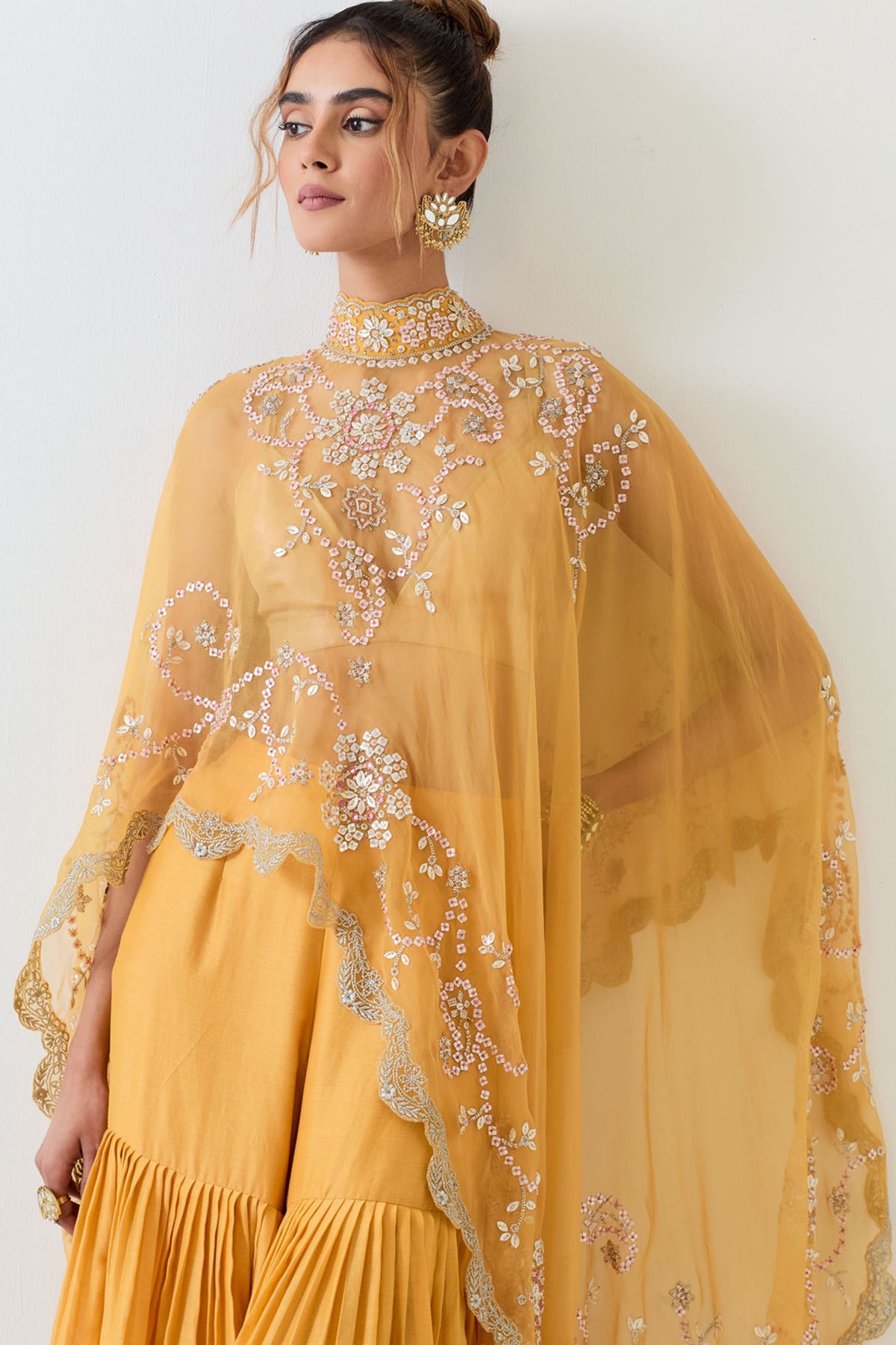 Organza Cape With Sharara Set