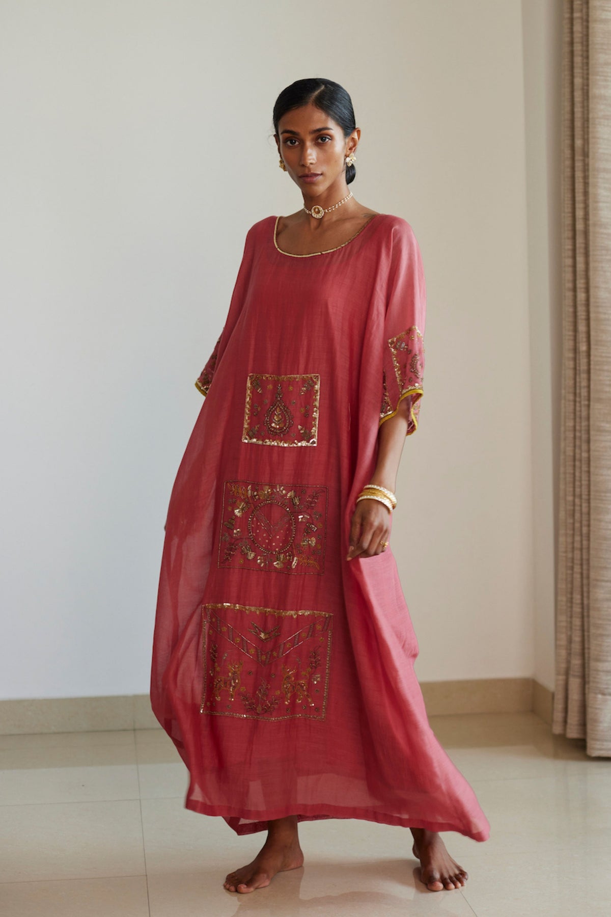 Pink Akaari Kaftan