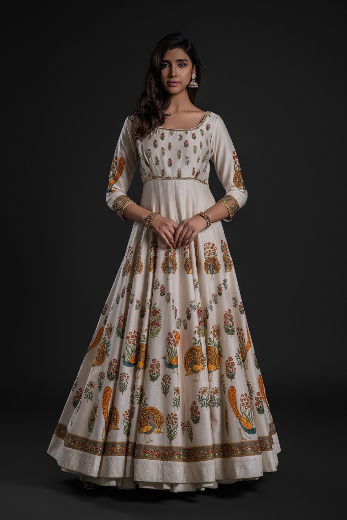 Ivory Anarkali Set With Chudidar