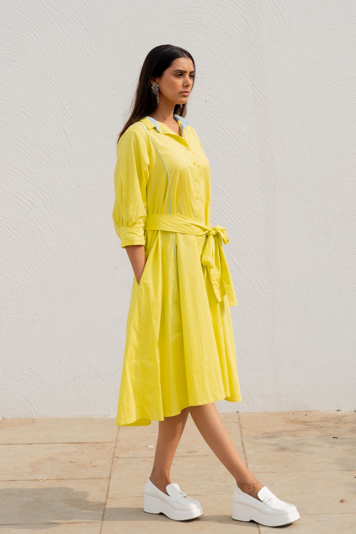 Neembu Yellow Shirt Dress