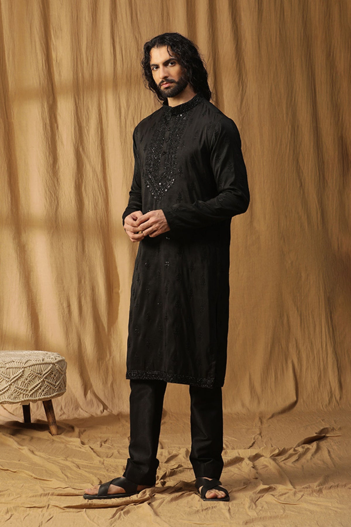 Black Rooh Embroidery Kurta Set