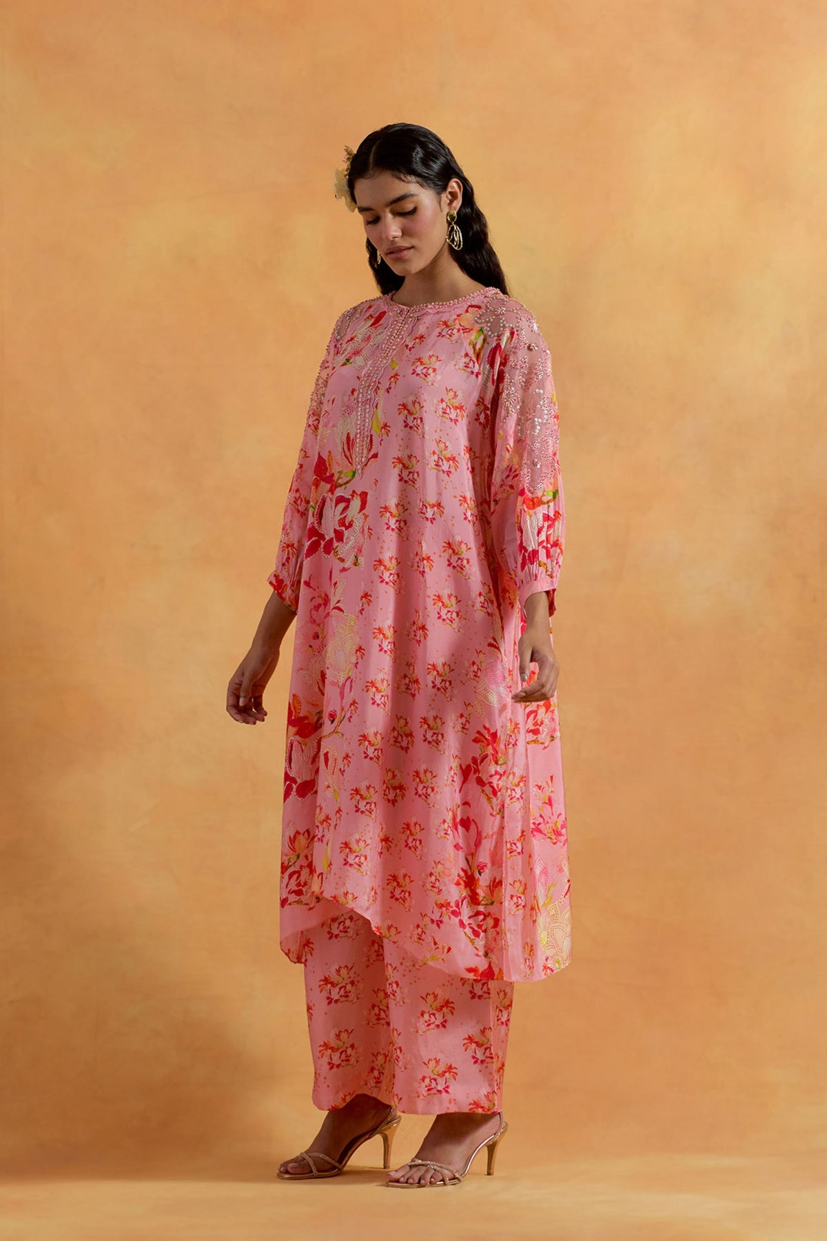 Peach Magnolia Kurta Set