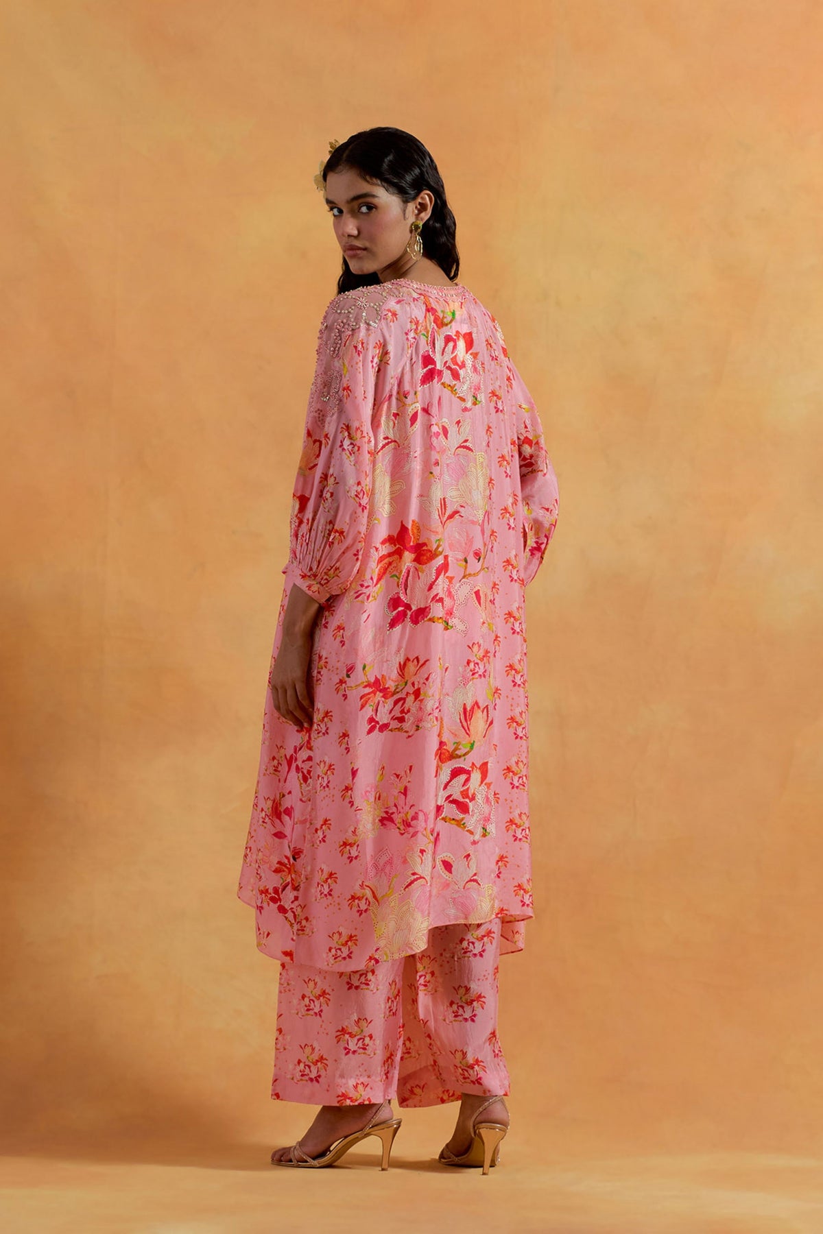 Peach Magnolia Kurta Set