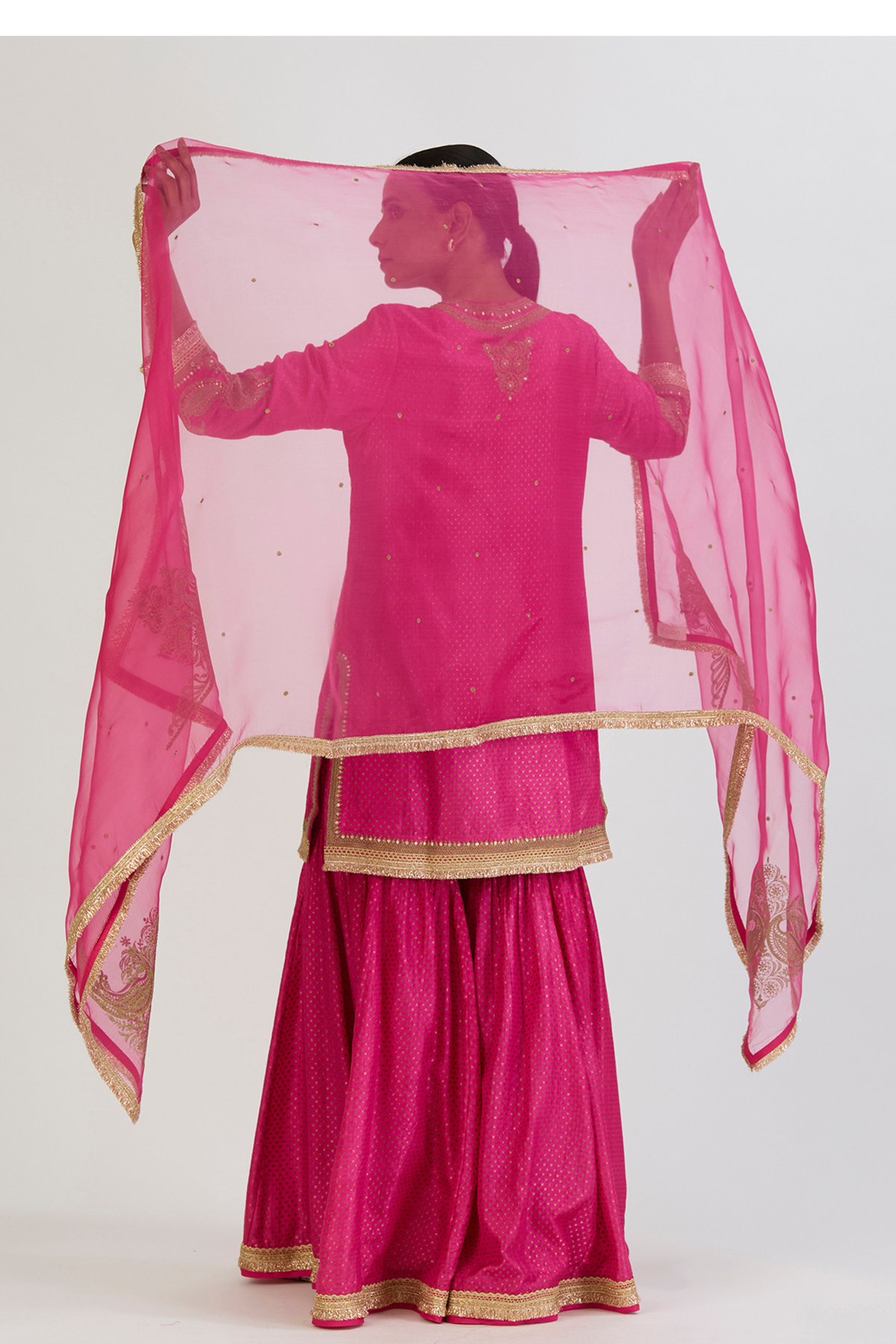 Fuschia Aza Kurta and Sharara