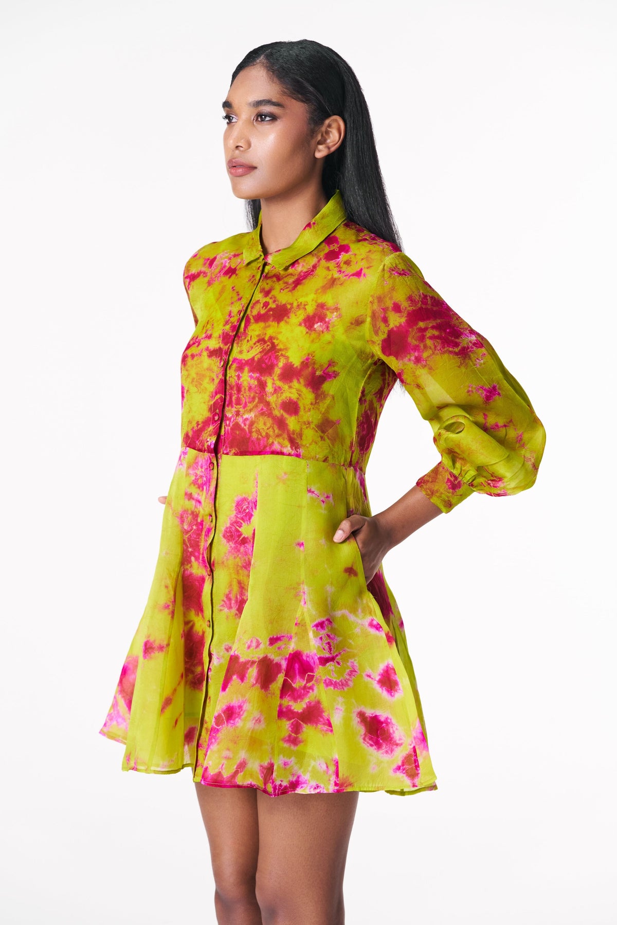 Chartreuse Seas Shirt Dress