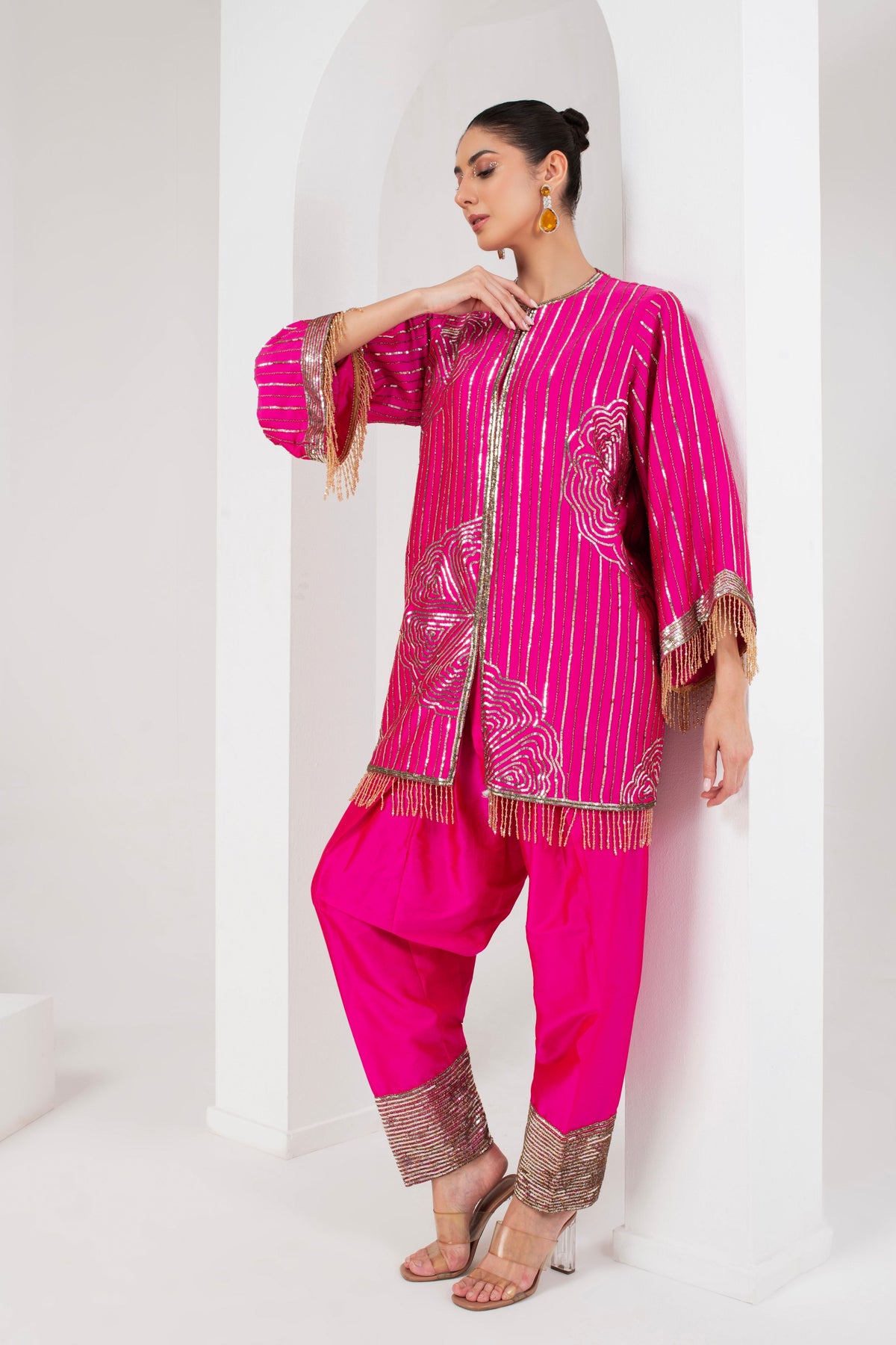 Fuschia Pink Short Kurta Set