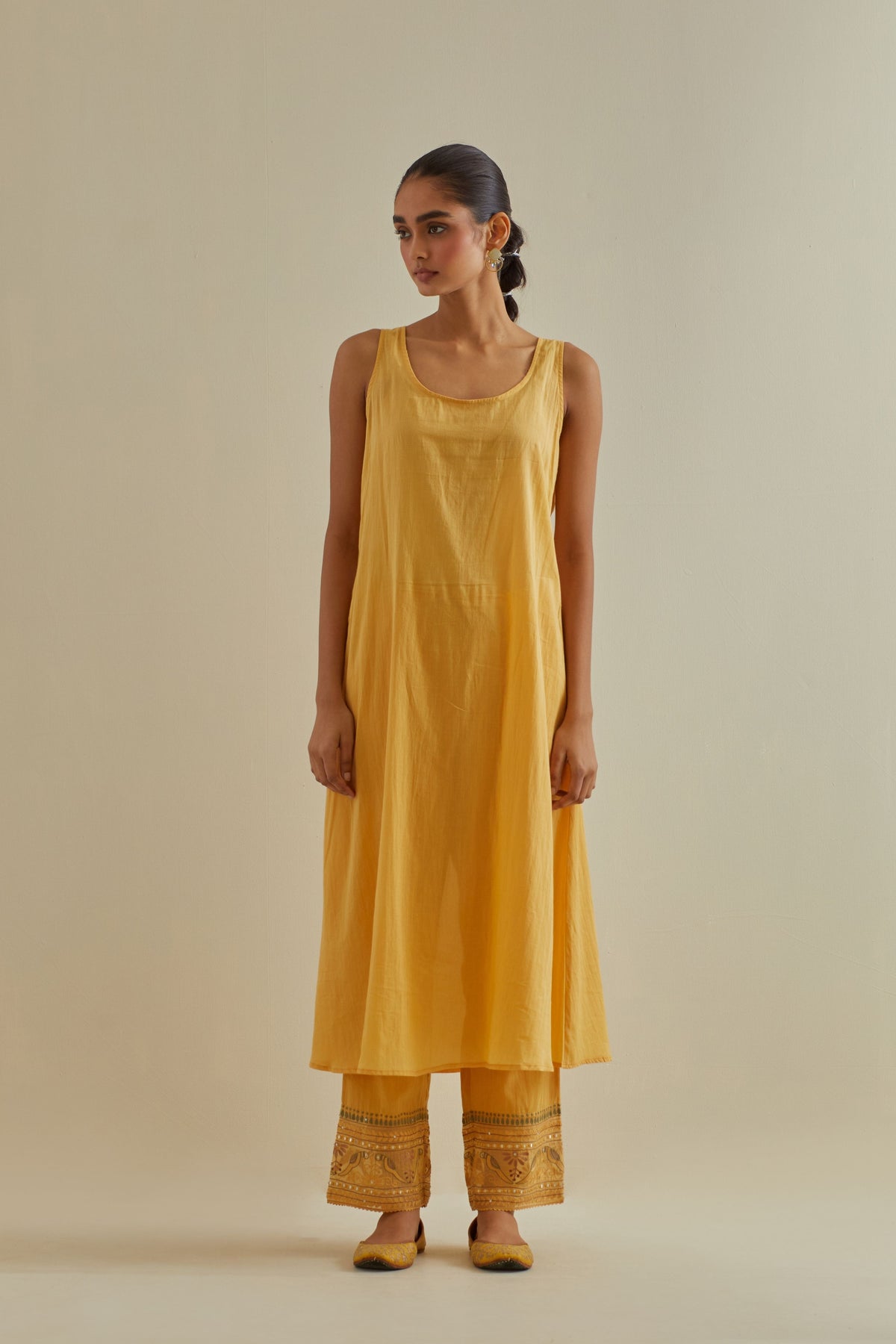 Yellow Yoke Kurta Set