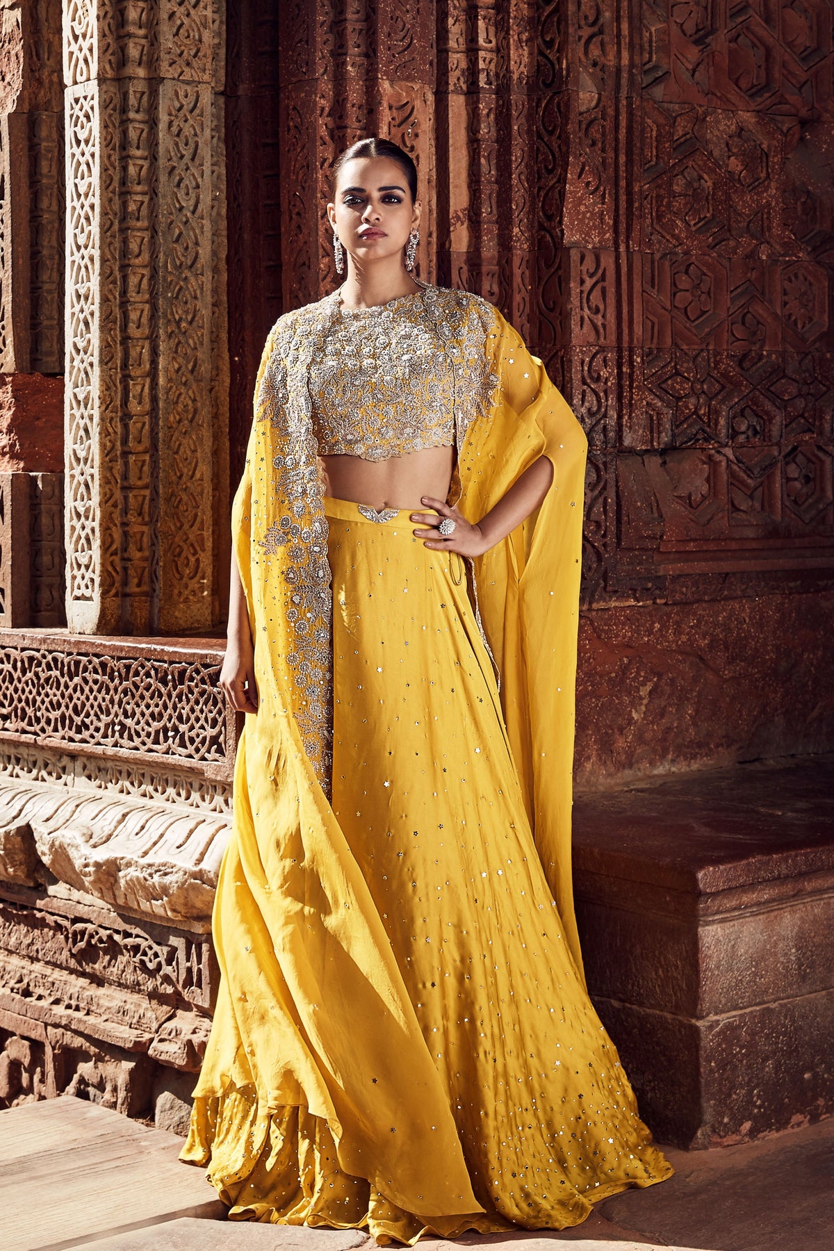 The Turmeric Couture Iconic Winged Cape Set