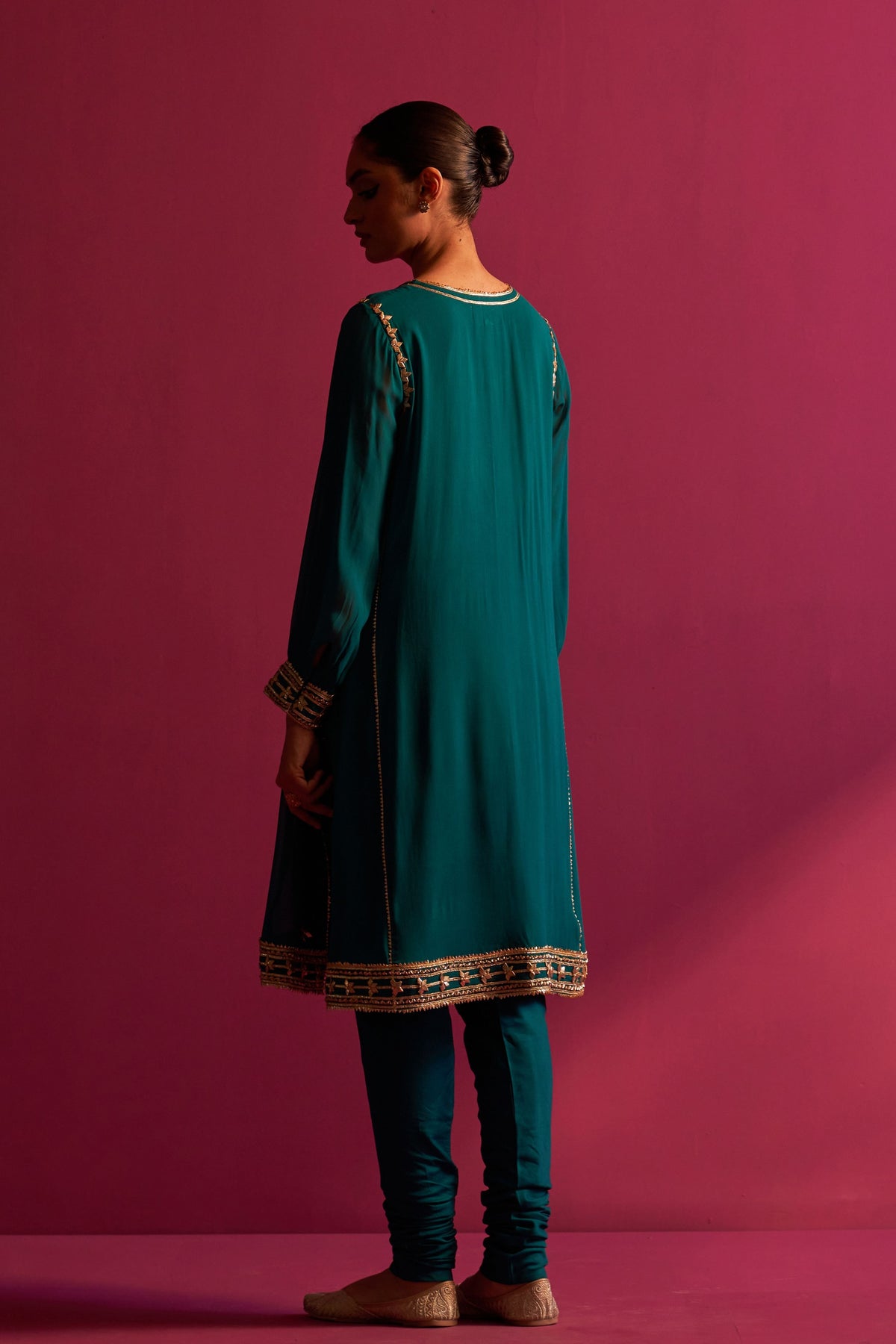 Turquoise Green Jhalak Kurta Set