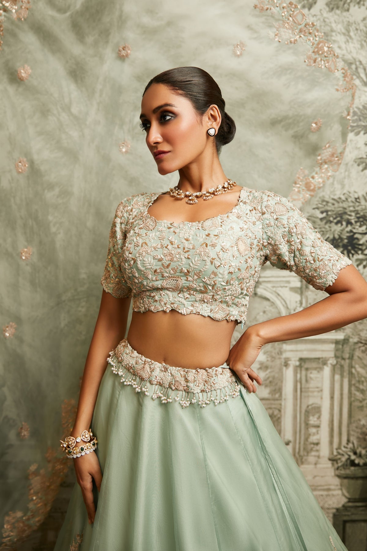 Aqua Green Lehenga Set