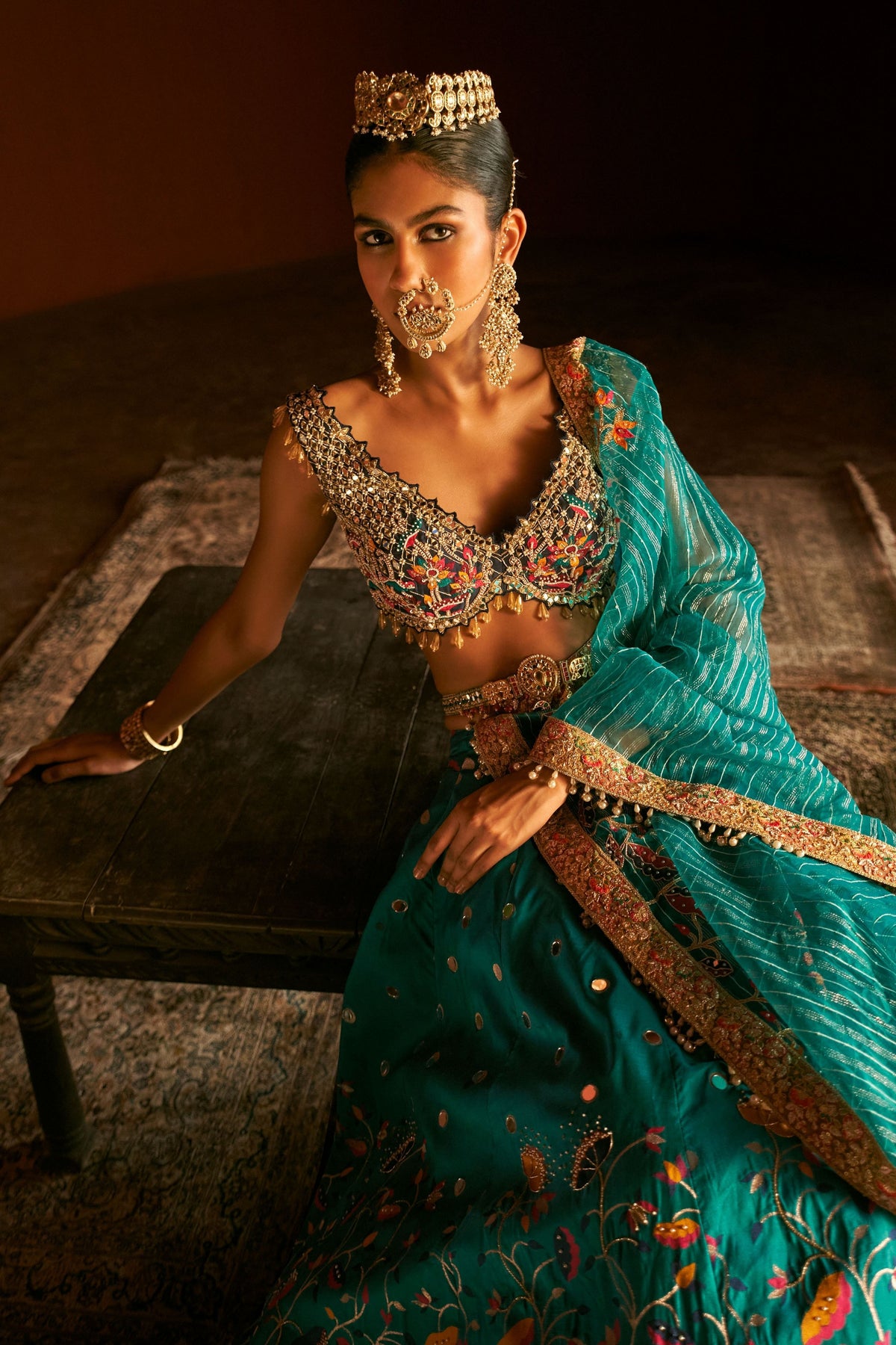 Paithani Blue Lehenga Set