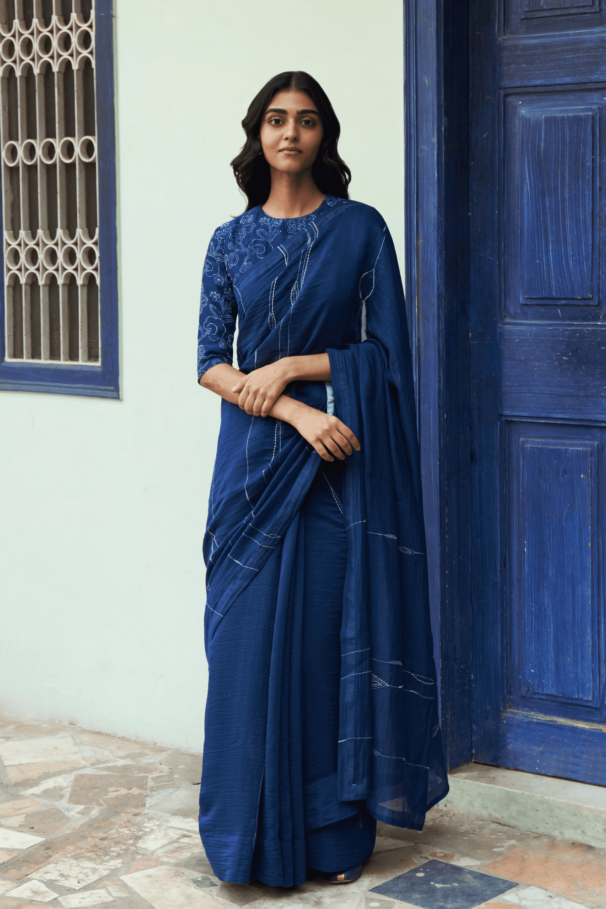 Indigo Saree Set