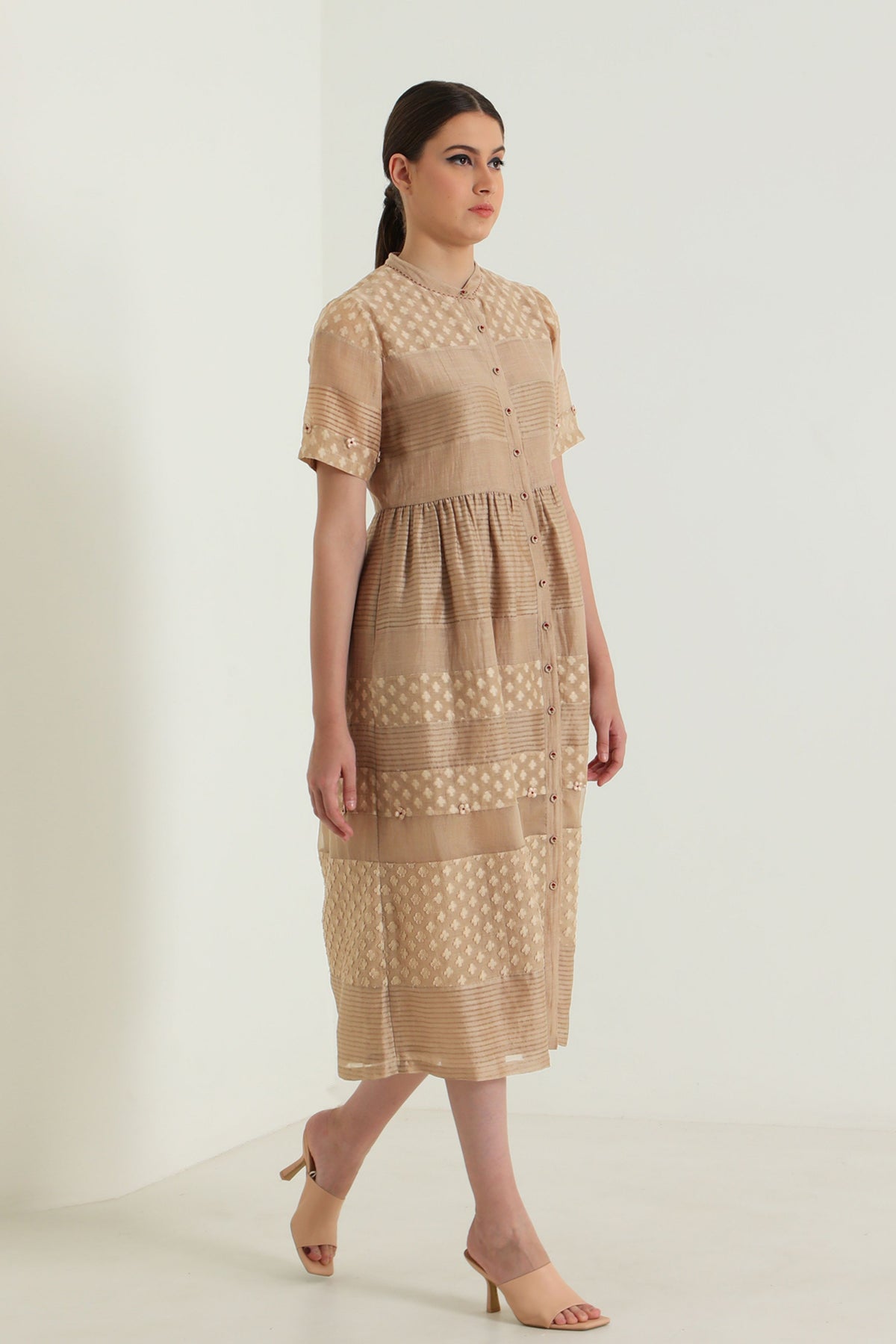 Beige Banarsi Dress