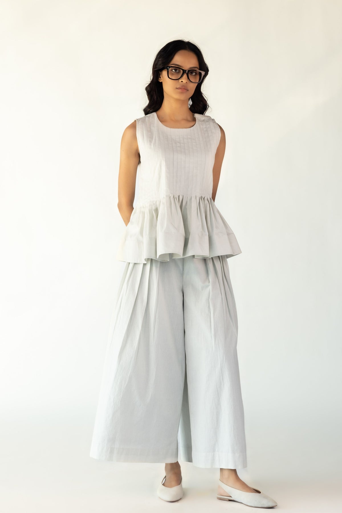 Ecru Pleated Pant