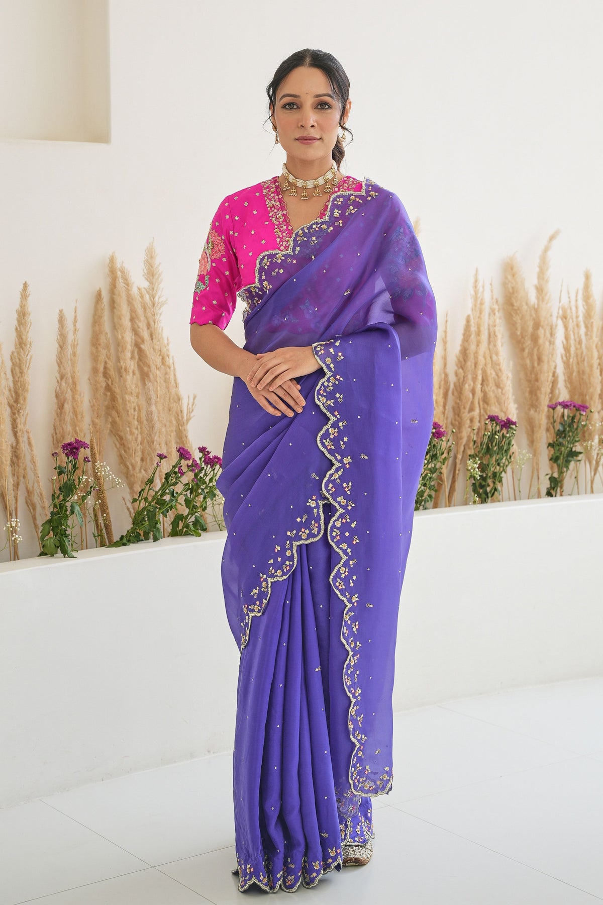 Nargis Saree Feeha Blouse in Royal Purple