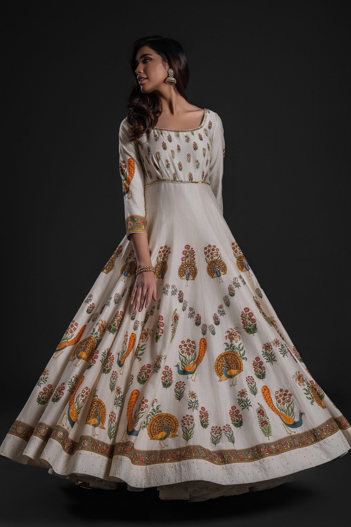 Ivory Anarkali Set With Chudidar