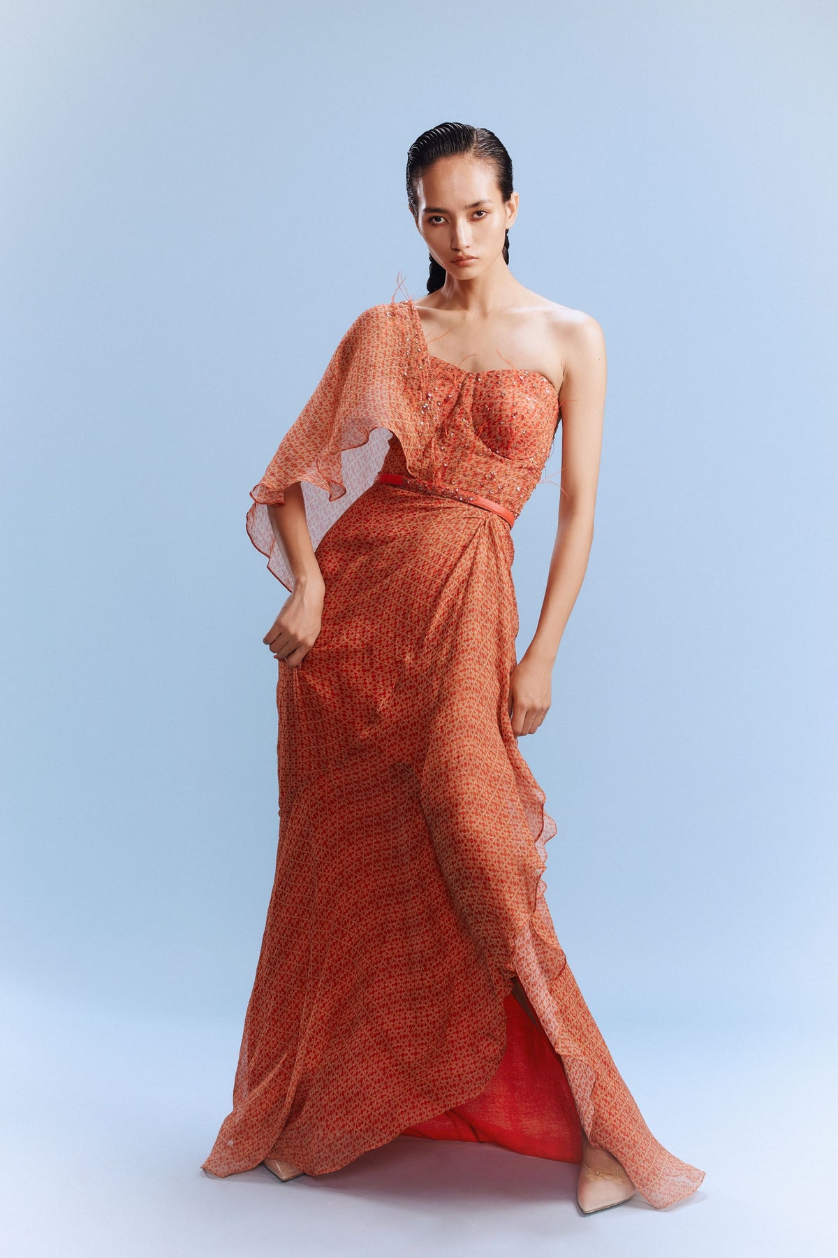 Keeva Dusky Orange Gown