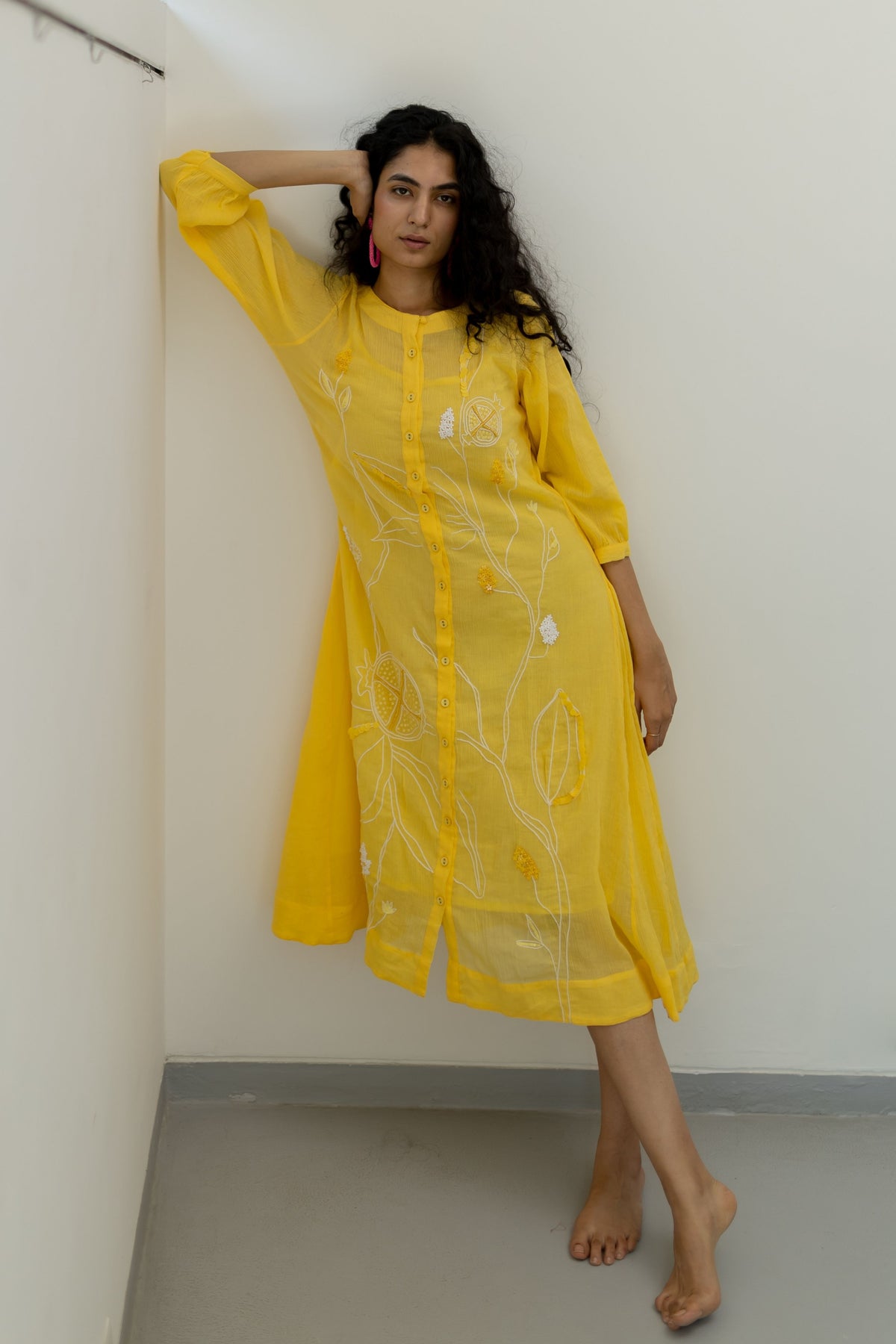 Yellow Crinkled Dress