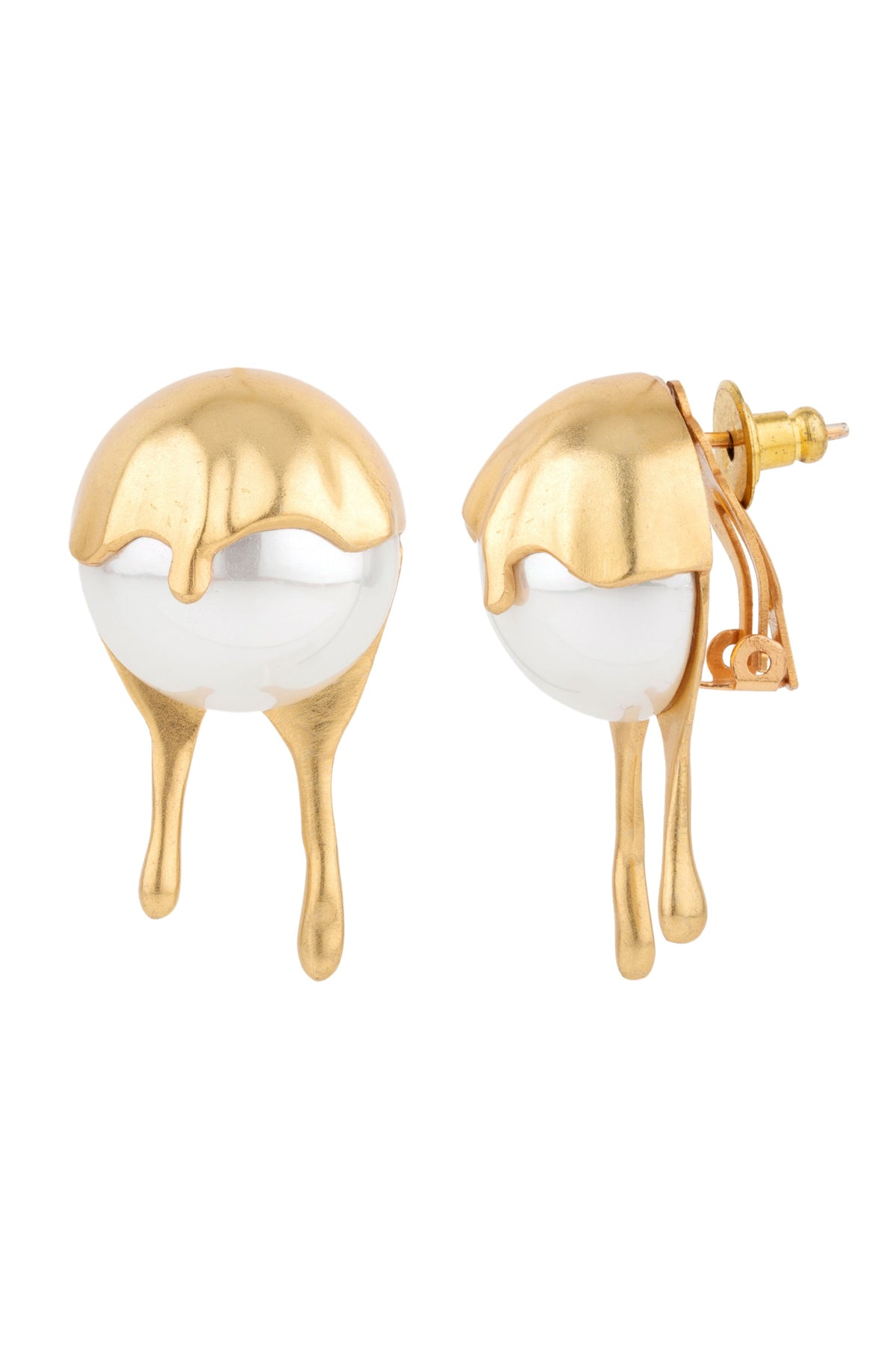 Golden Melting Studs Earring