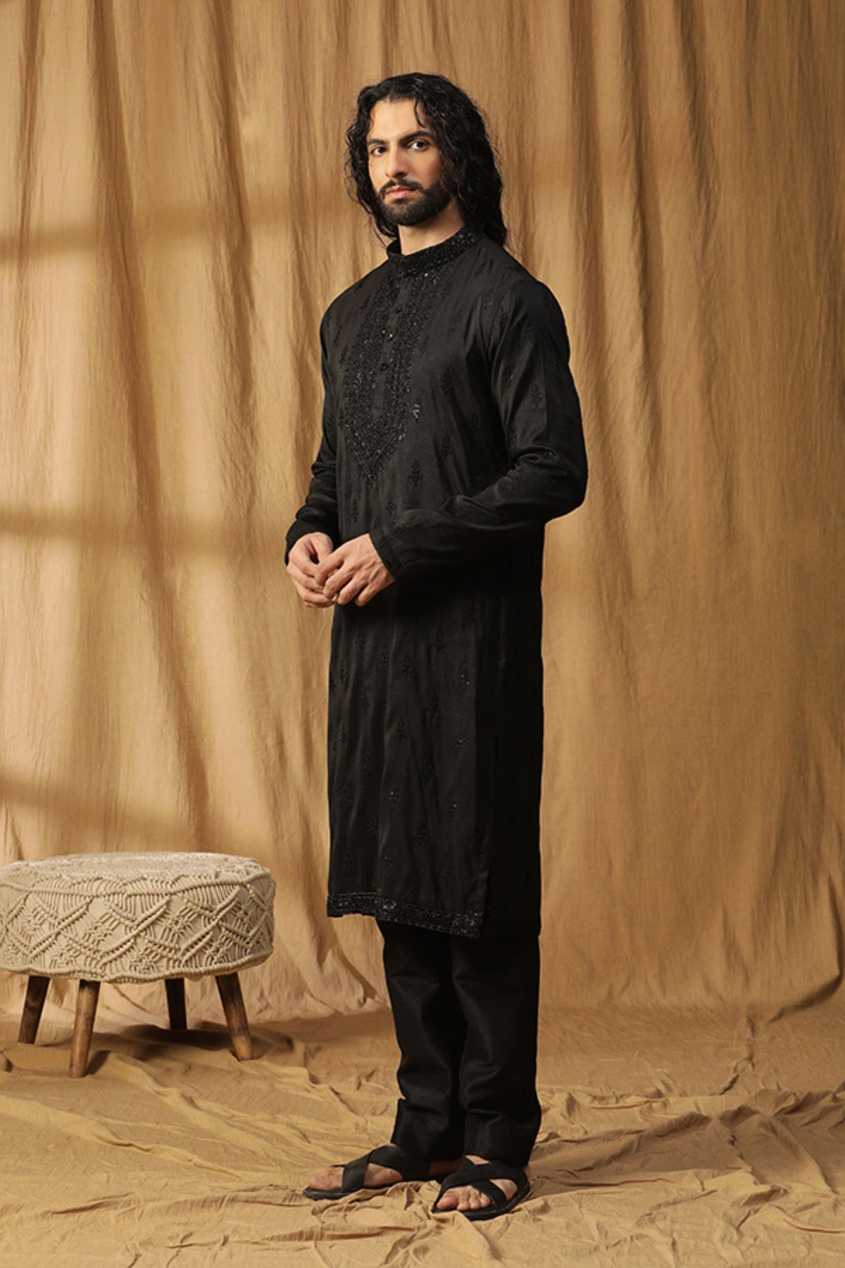 Black Rooh Embroidery Kurta Set