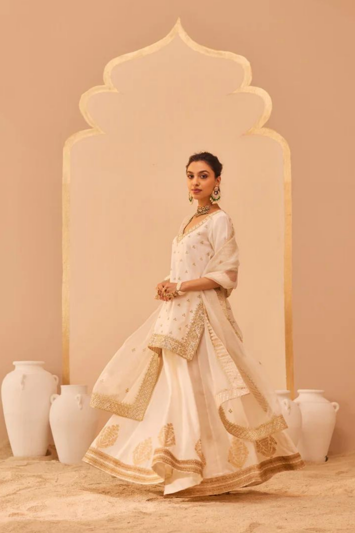 Faaiza Ivory Lehenga Set