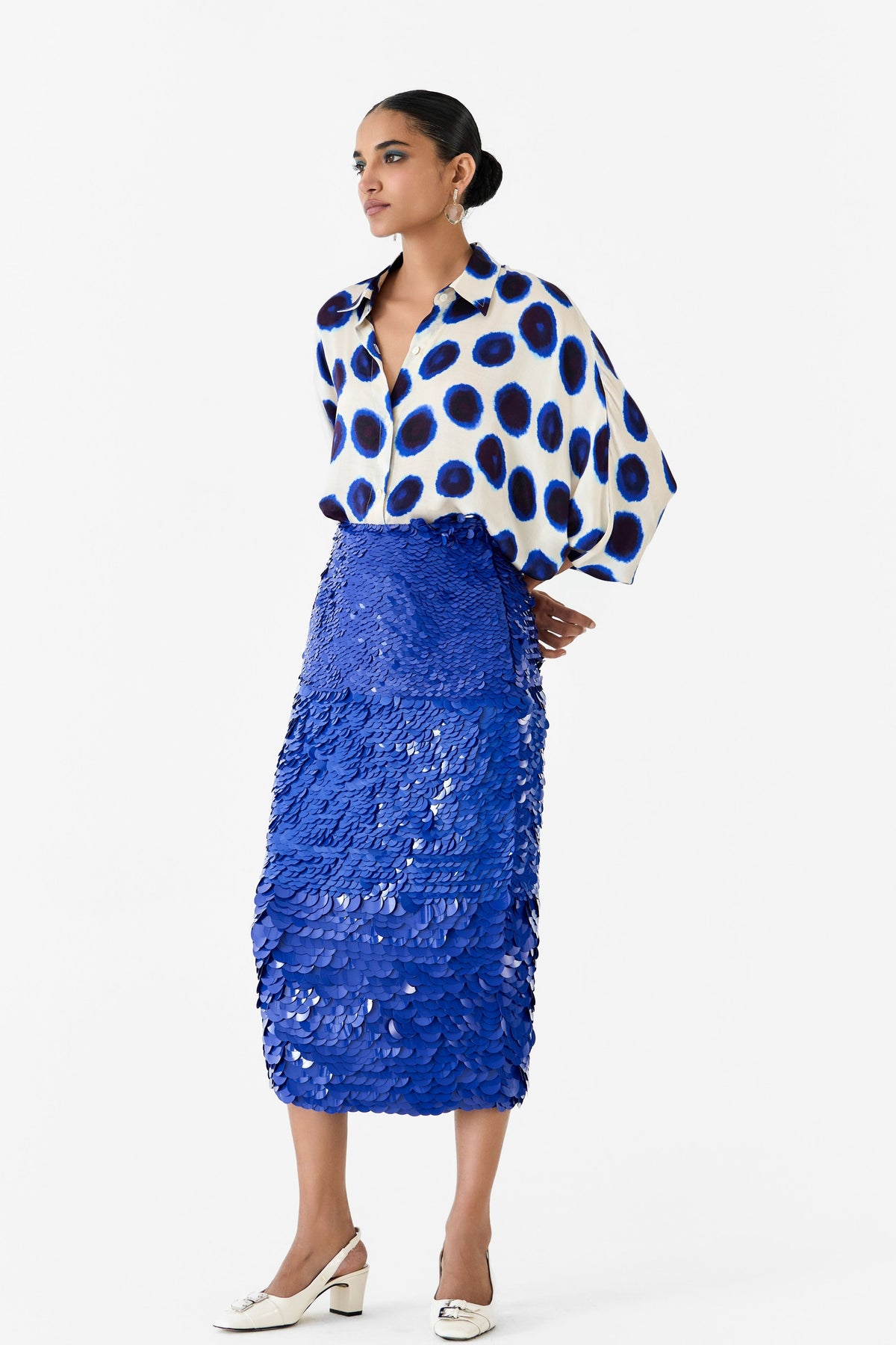 Indigo Sequin Skirt