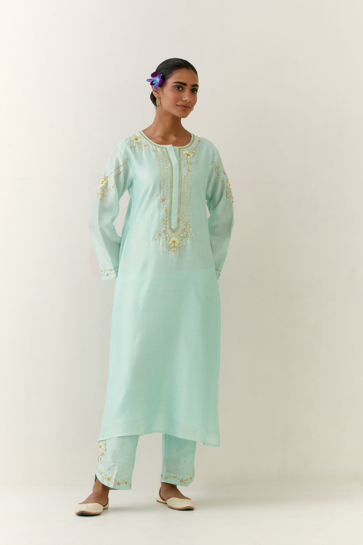 Mint Placket Kurta