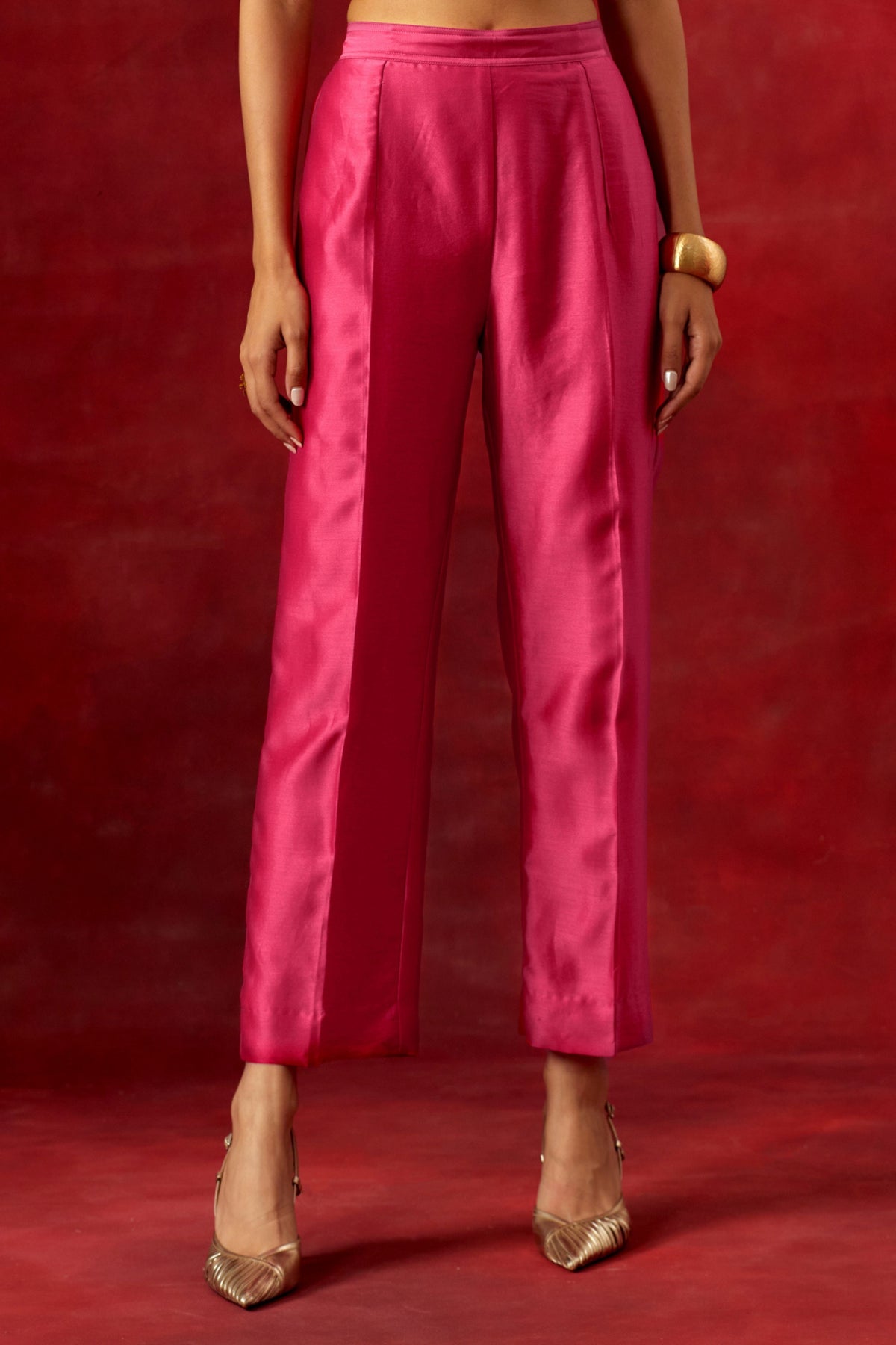 Fuchsia Round Hem Kurta Set