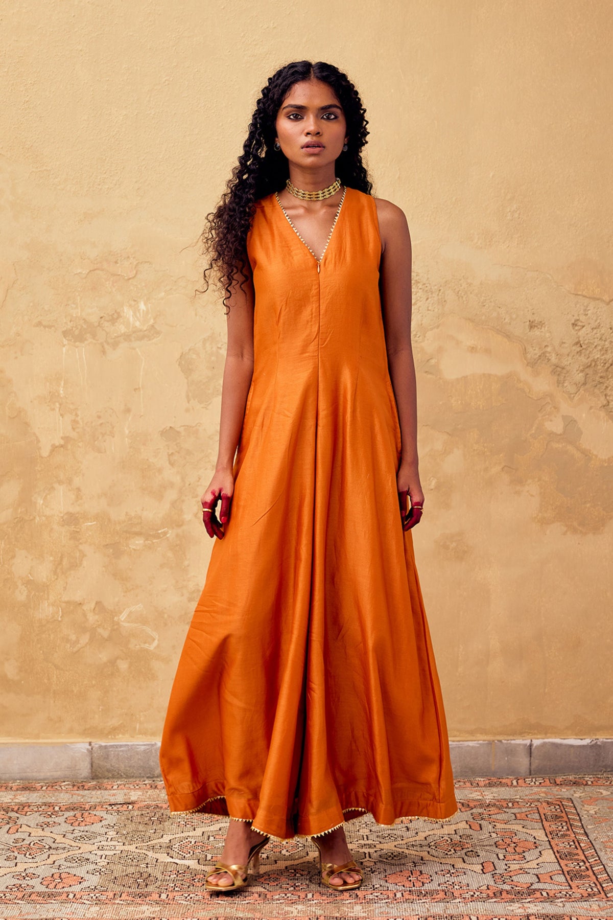 Kesar Jumpsuit in Orange