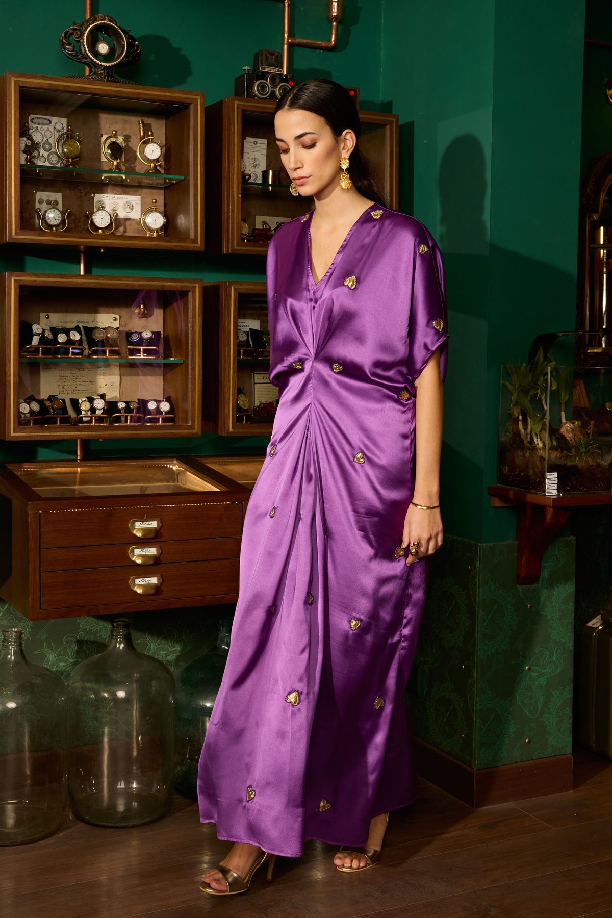 Purple Embroidered Kaftan