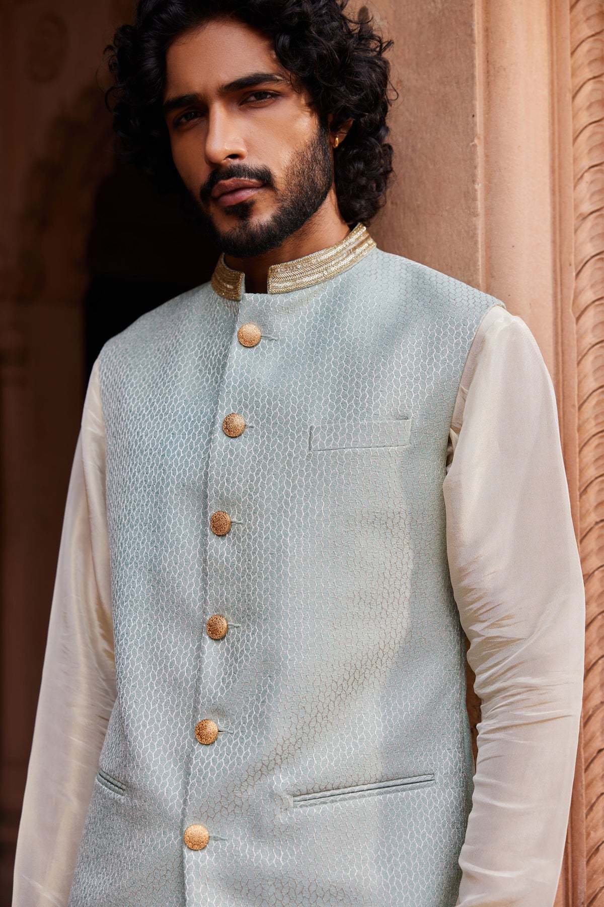 Basit Silk Nehru Jacket Set