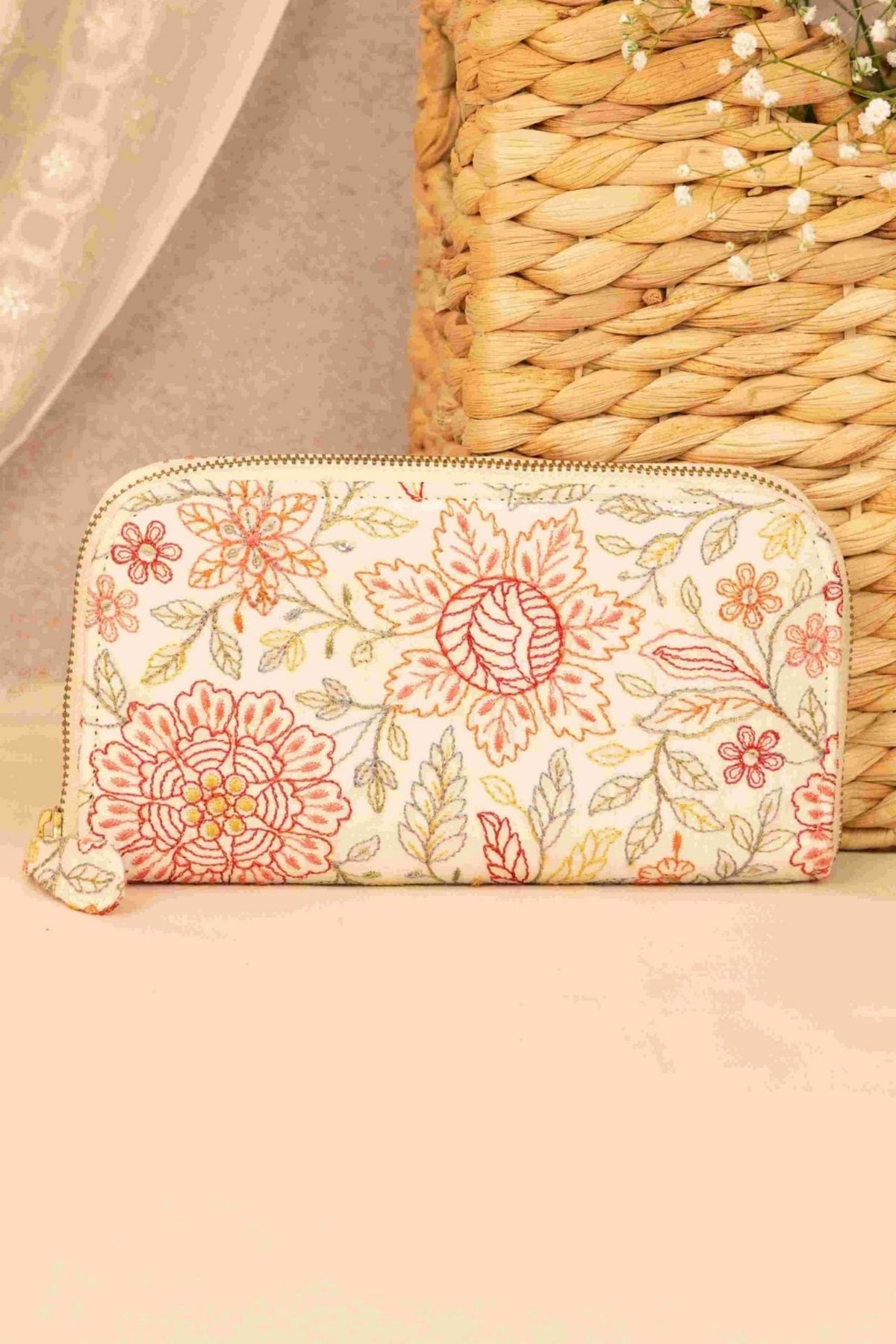 Ivy Floral Embroidered Wallet