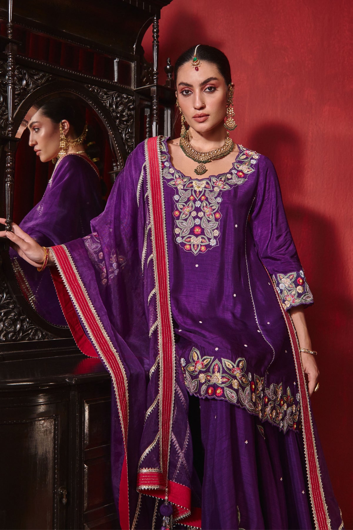 Purple Shagun Sharara Set