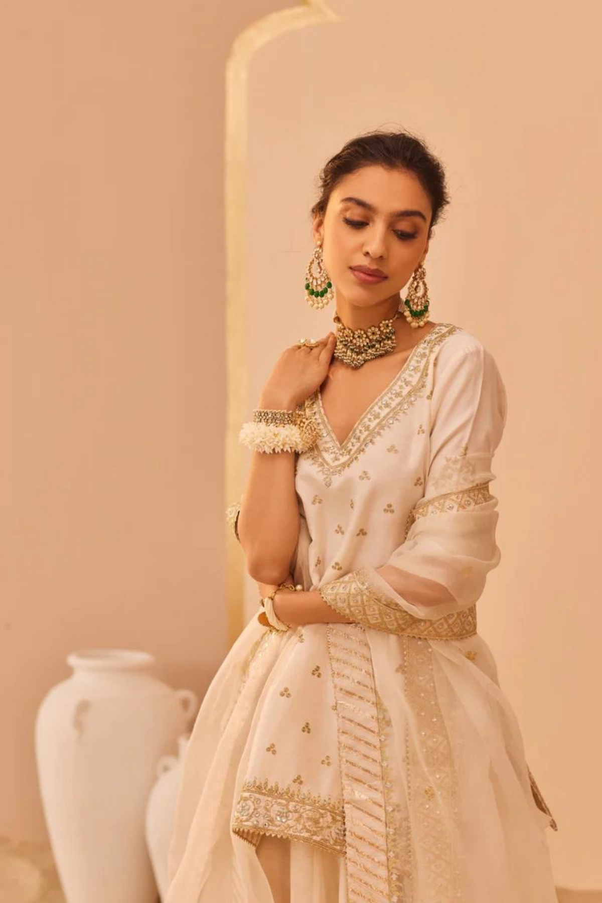 Faaiza Ivory Lehenga Set