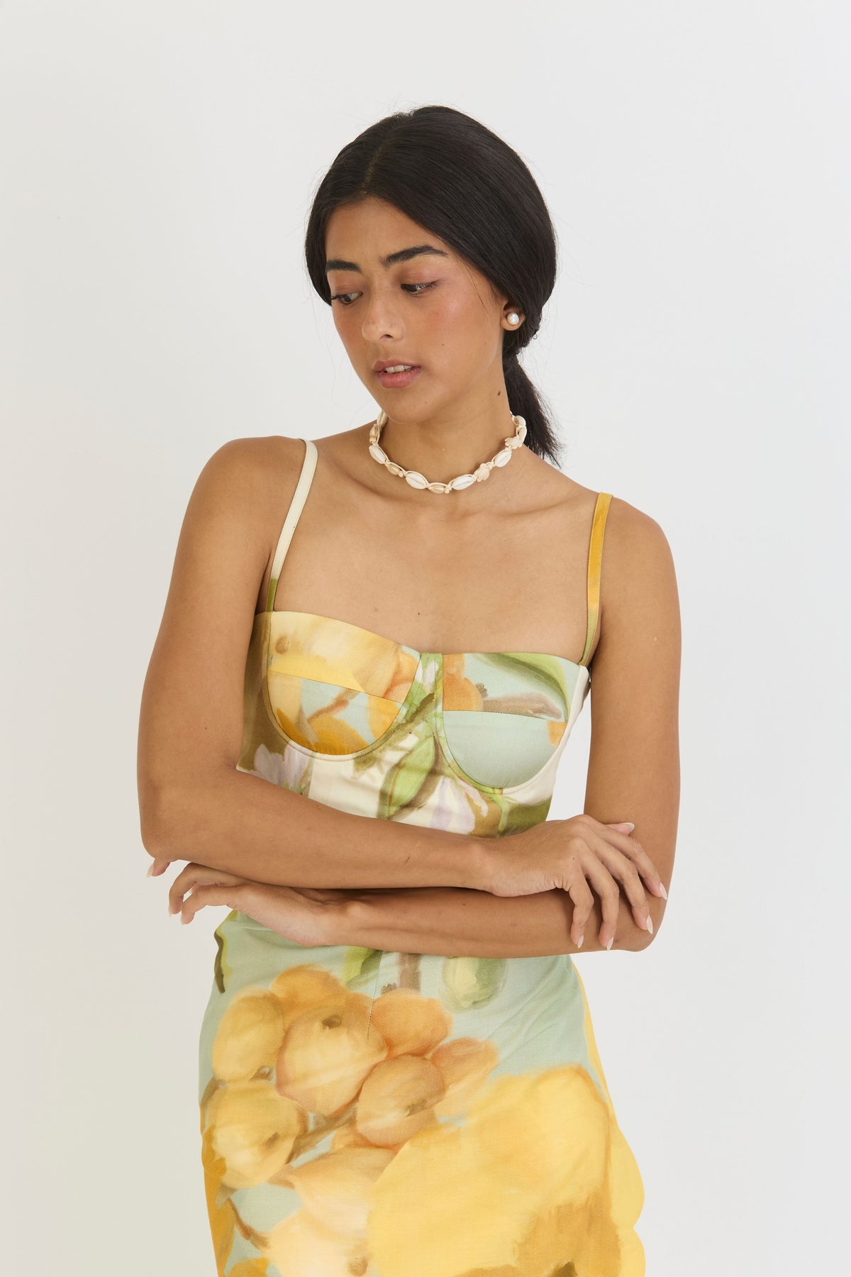 Lemonade Bralette &amp; Scallop Skirt Set