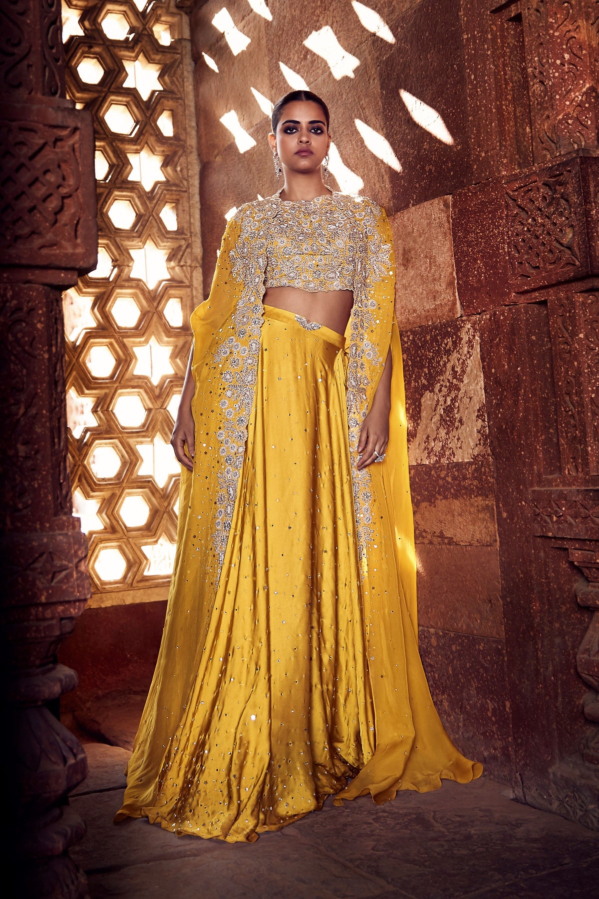 The Turmeric Couture Iconic Winged Cape Set