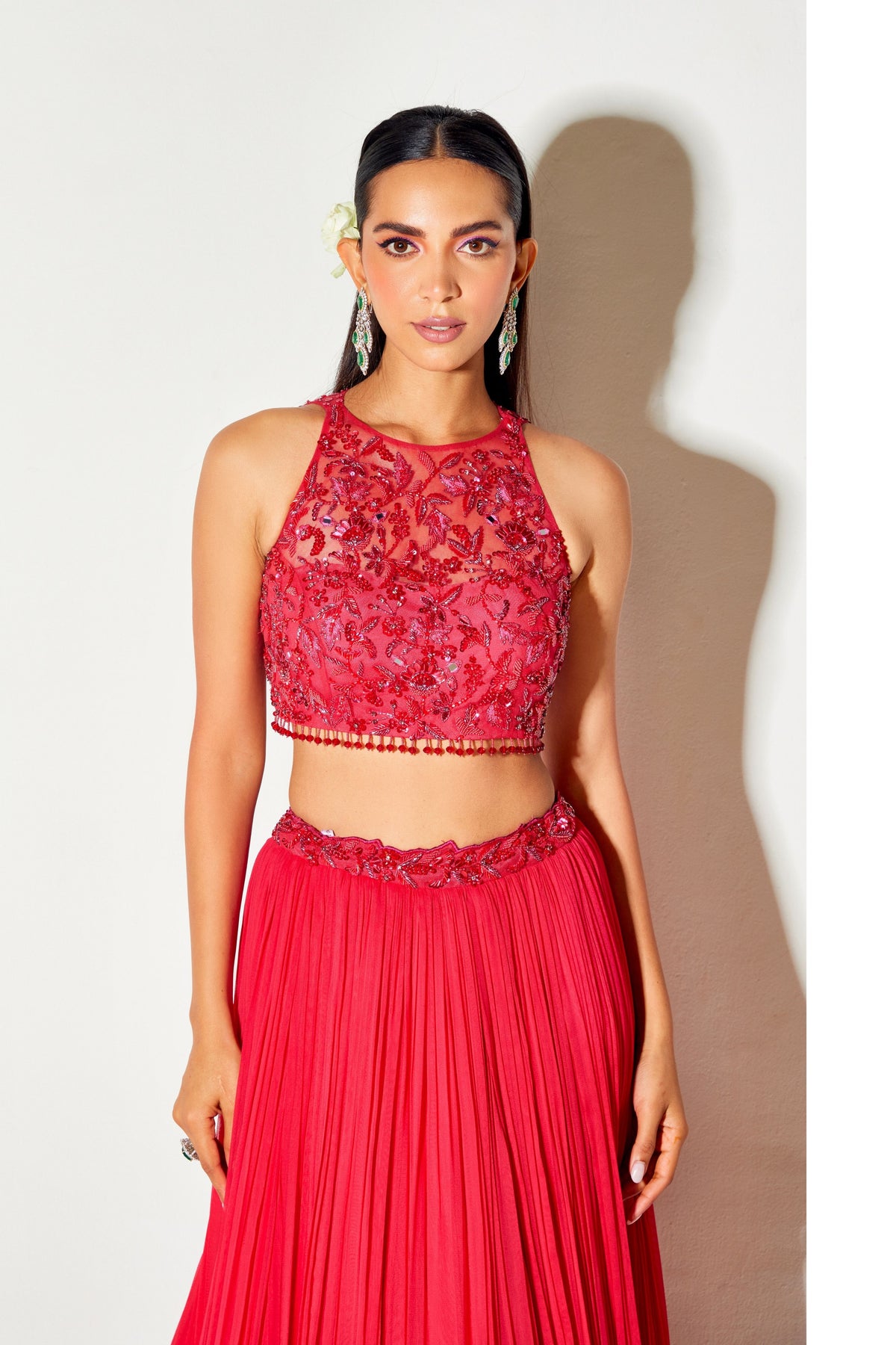 Pink Cut Work Lehenga Set