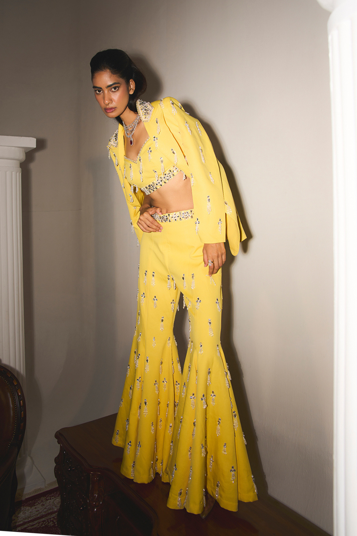 Pineapple Yellow Sharara Set