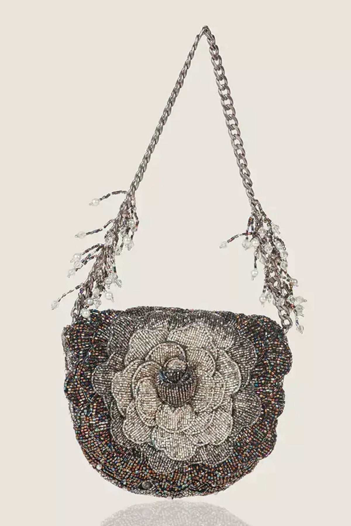 Coco Mini Beaded Sling – Silver