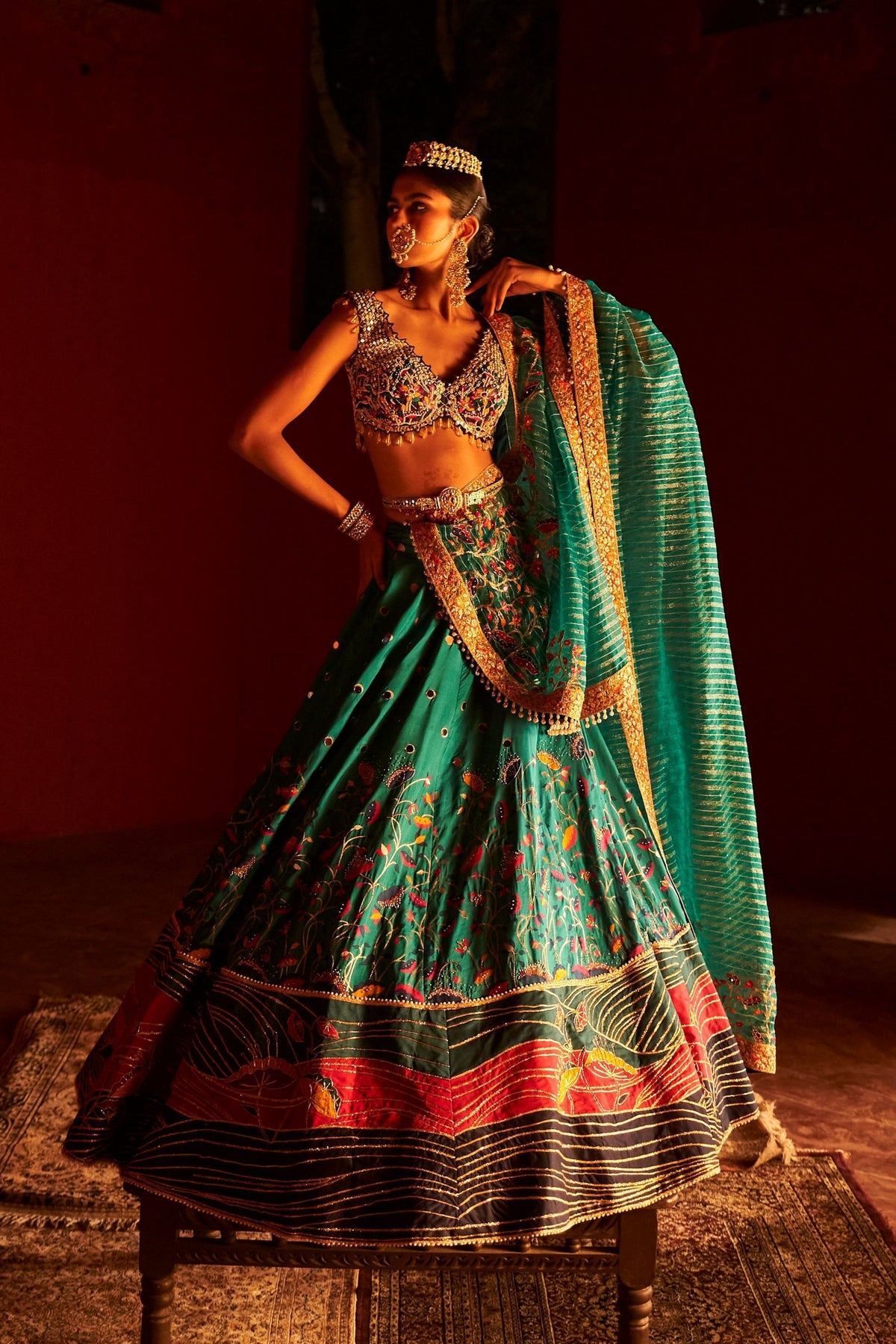 Paithani Blue Lehenga Set