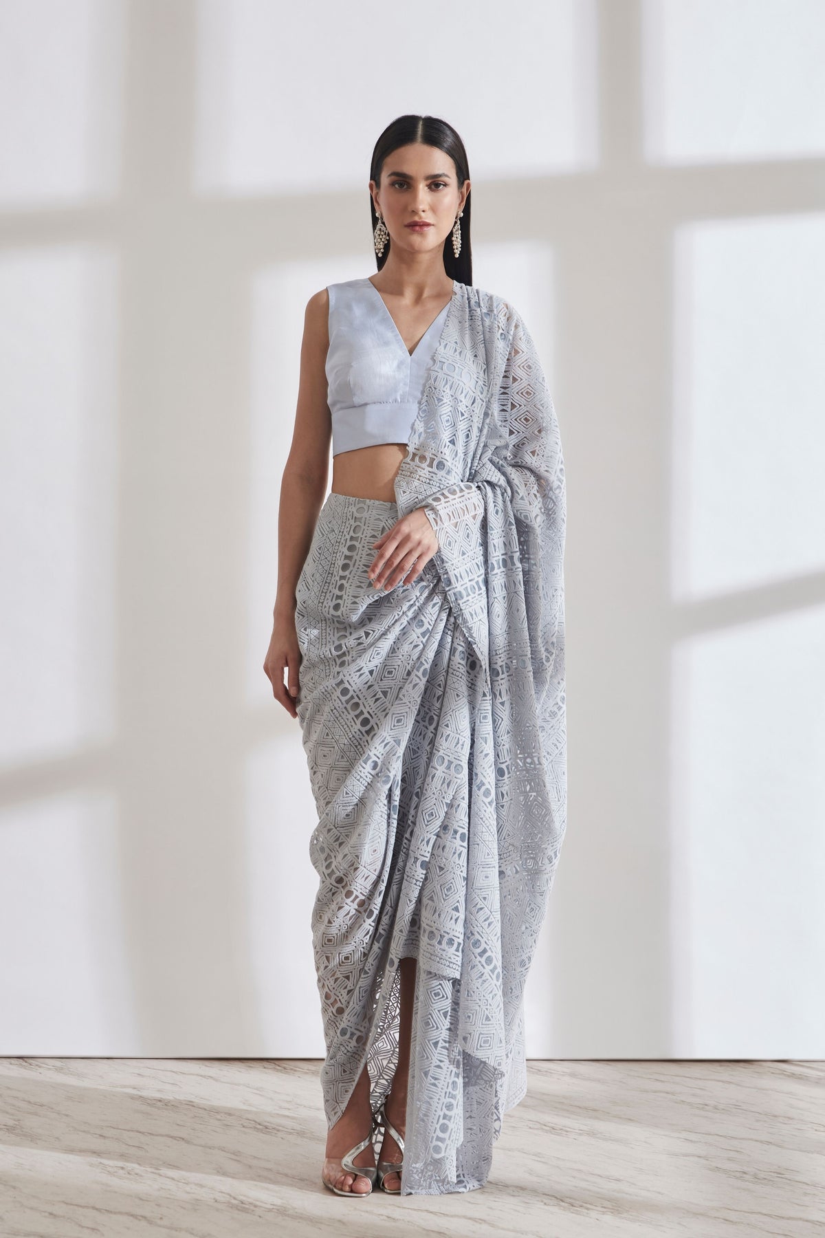 Godet Sari With Vik Blouse