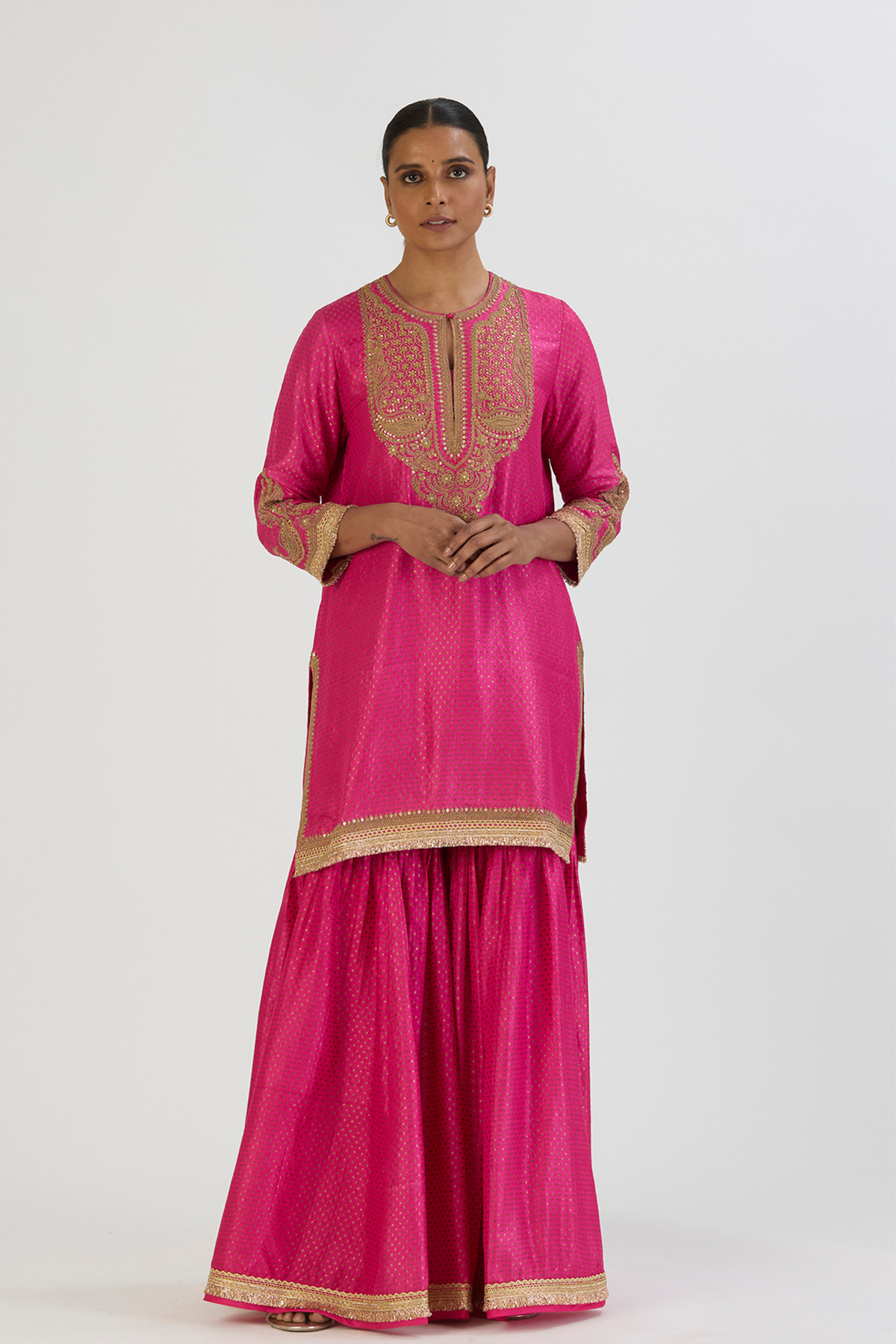 Fuschia Aza Kurta and Sharara