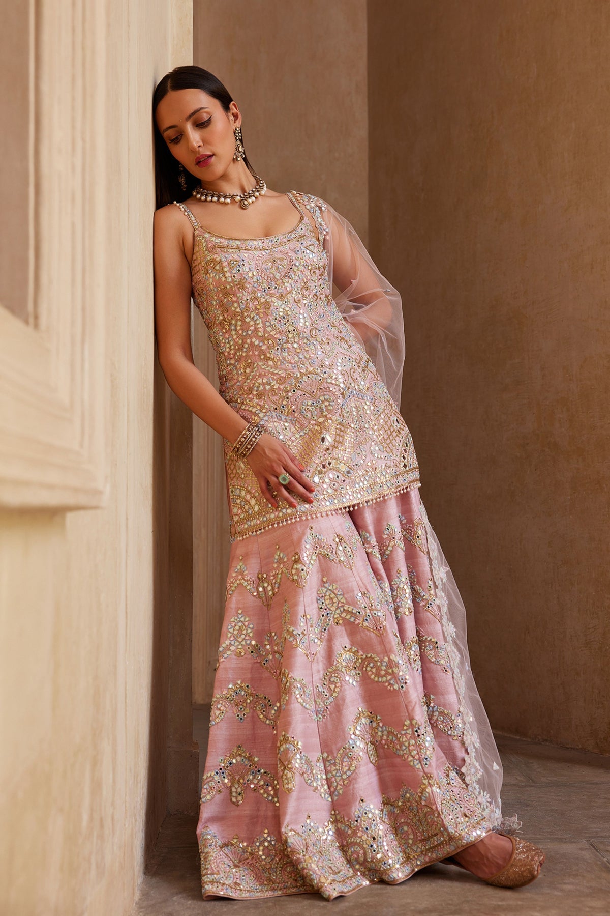 Rose Pink Strappy  Sharara