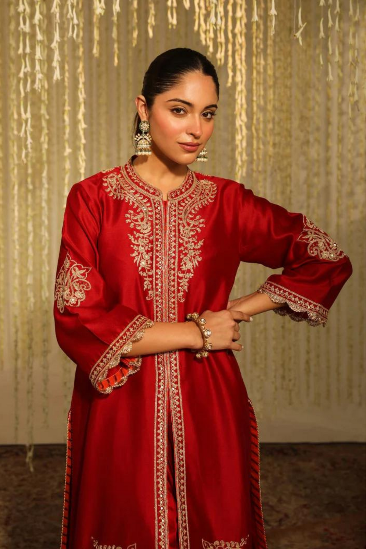 Gulbano Red Kurta Set