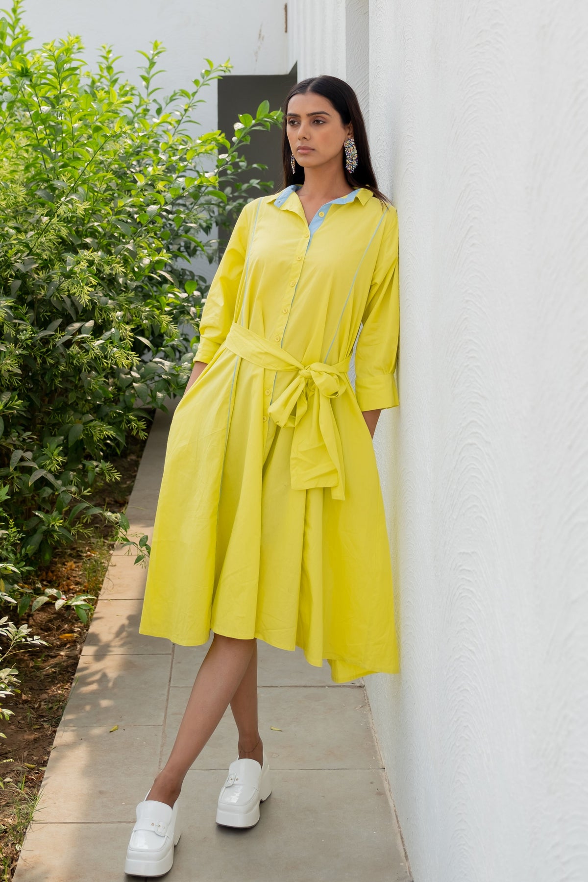 Neembu Yellow Shirt Dress