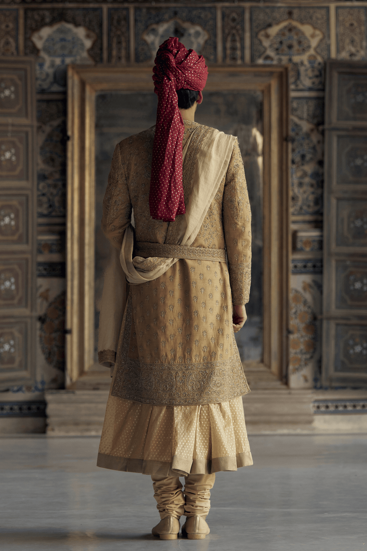 Matka Silk Sherwani Set