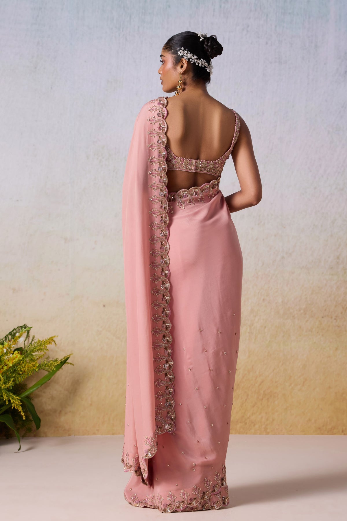 Dusty Rose Saree